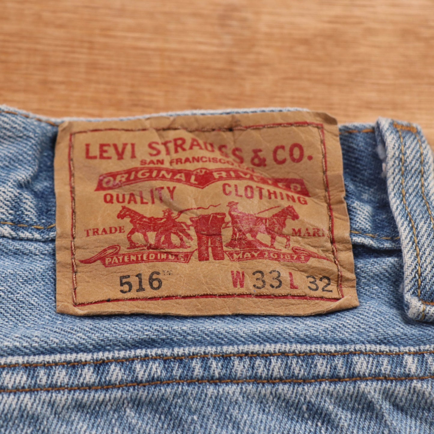 Levi's 516 Red Tab W32 L31 Slim Fit Blue Denim Jeans