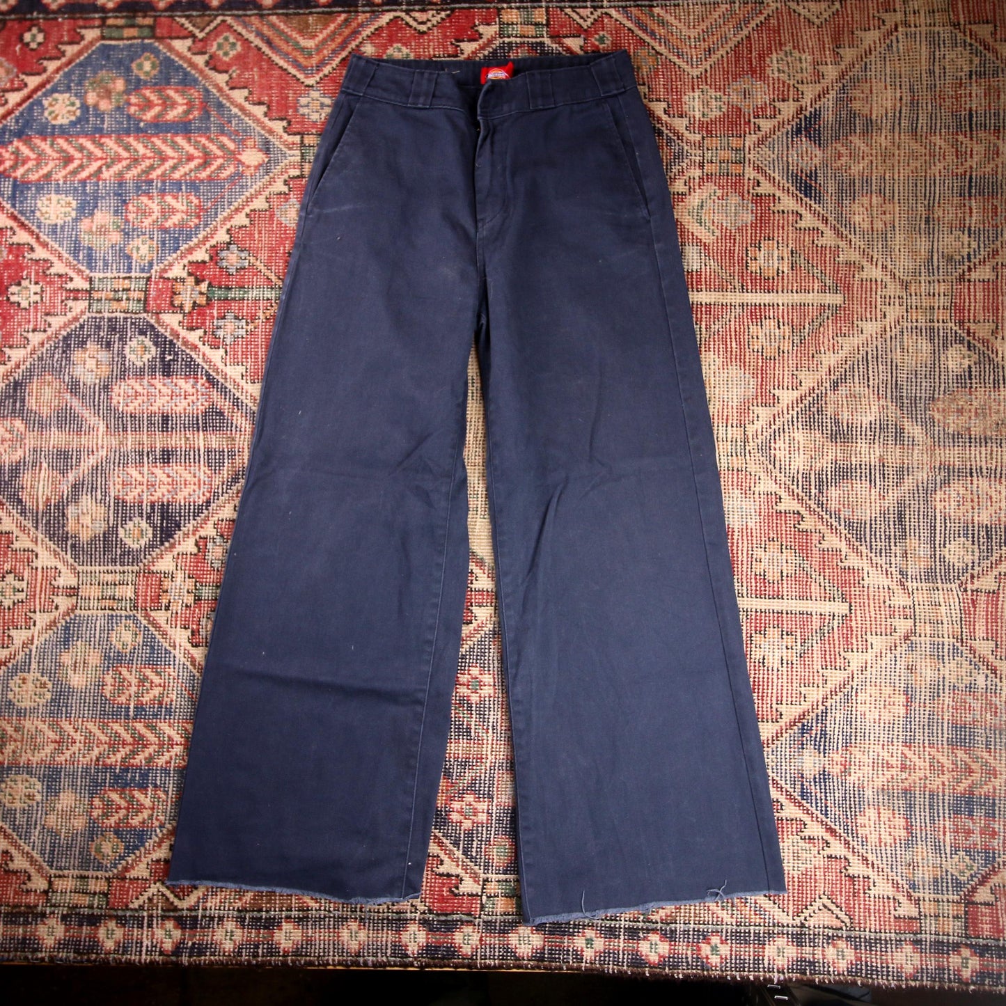 Dickies W26 L27 Straight Leg Blue Cotton Blend Trousers