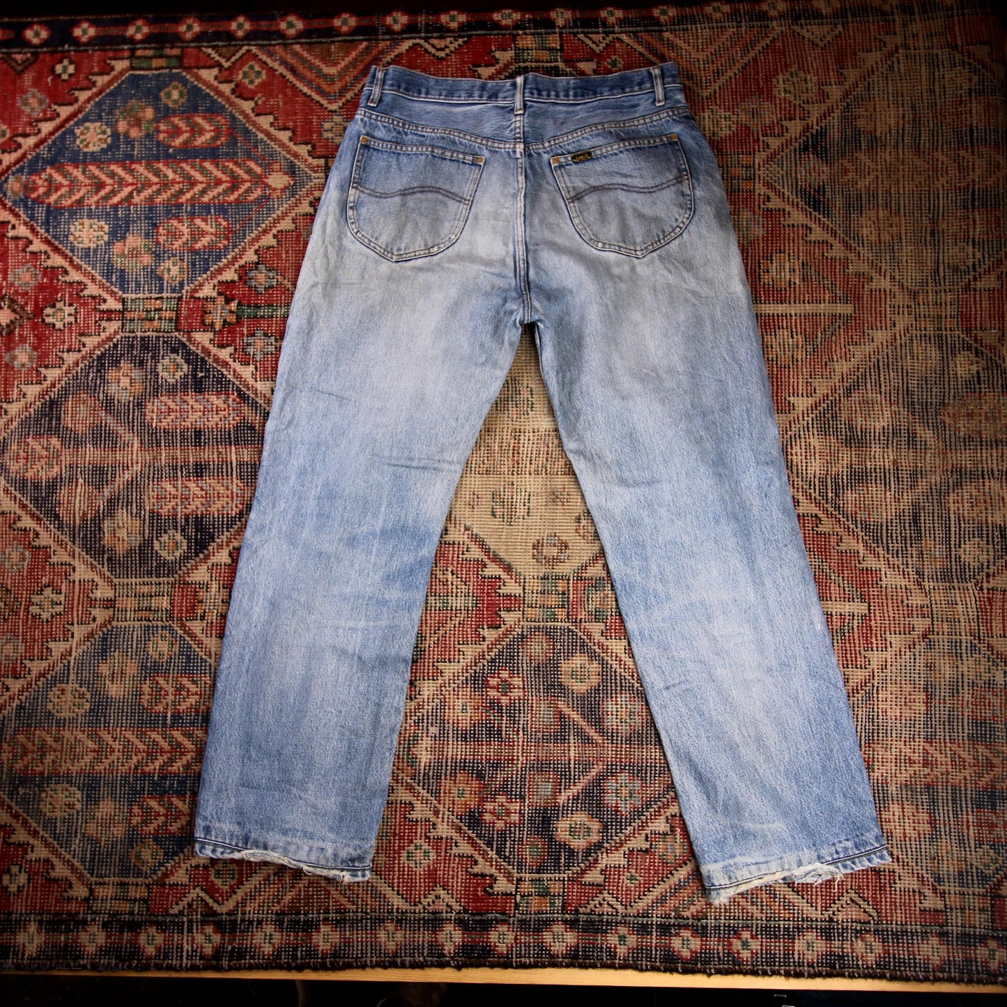 Lee W32 L28 Straight Leg Relaxed Fit Blue Denim Jeans