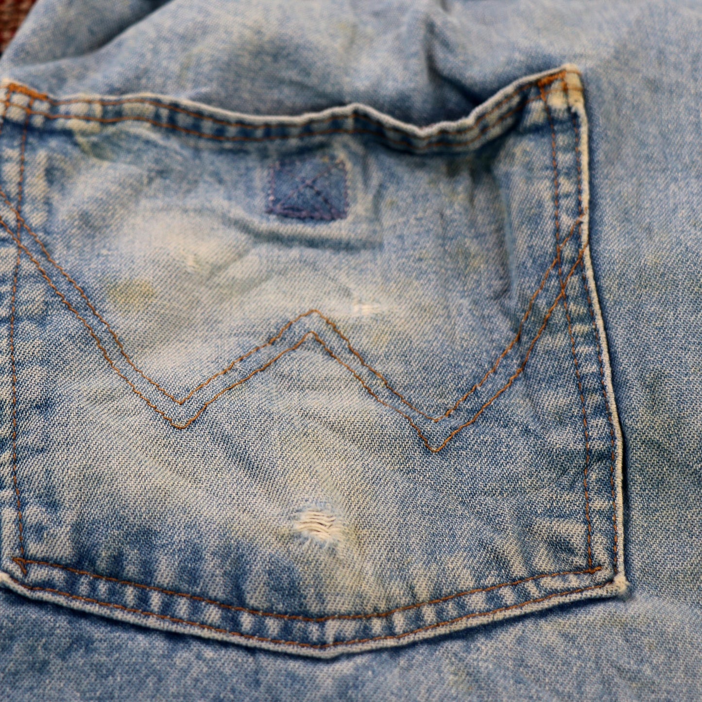 Wrangler W40 L30 Carpenter Style Classic Ripped Style Blue Denim Jeans