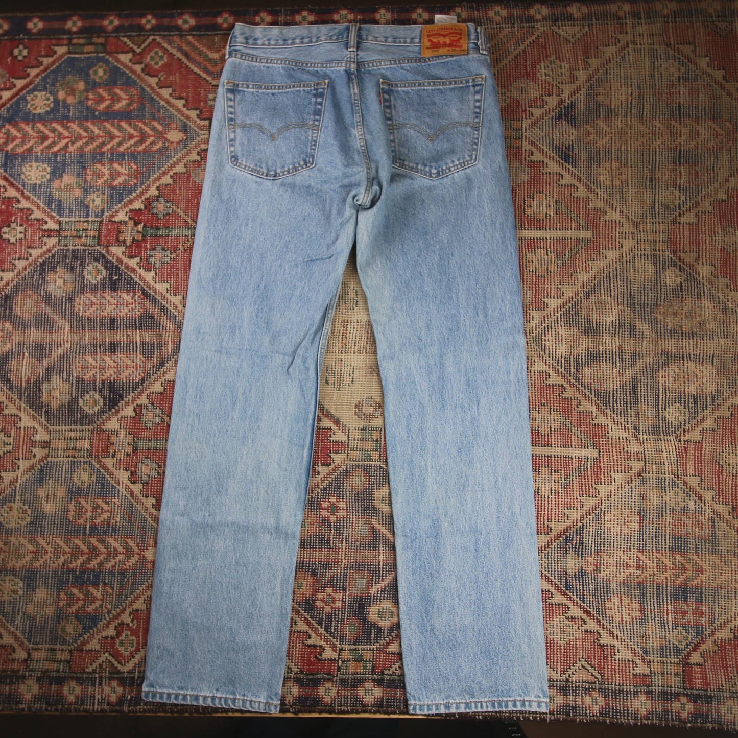 Levi's 505 W36 L34 Straight Leg Regular Fit Blue Denim Jeans
