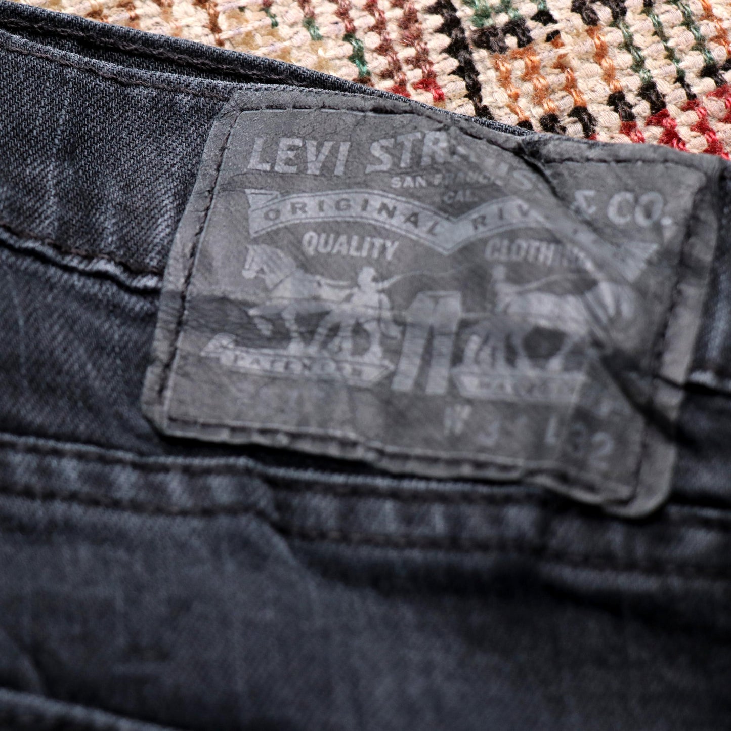 Levi's W36 L30 Straight :Leg Black Denim Jeans