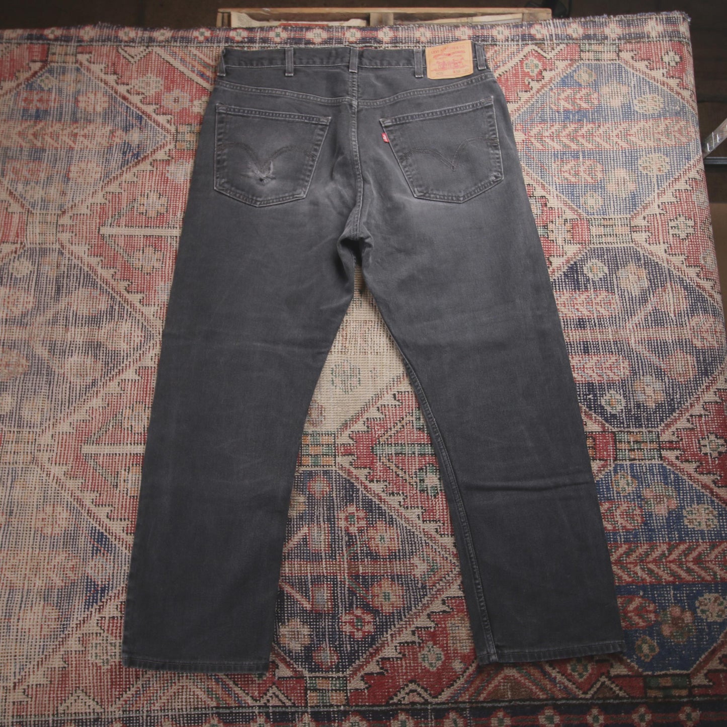 Levi's 505 W38 L28 Straight Leg Regular Fit Black Denim Jeans