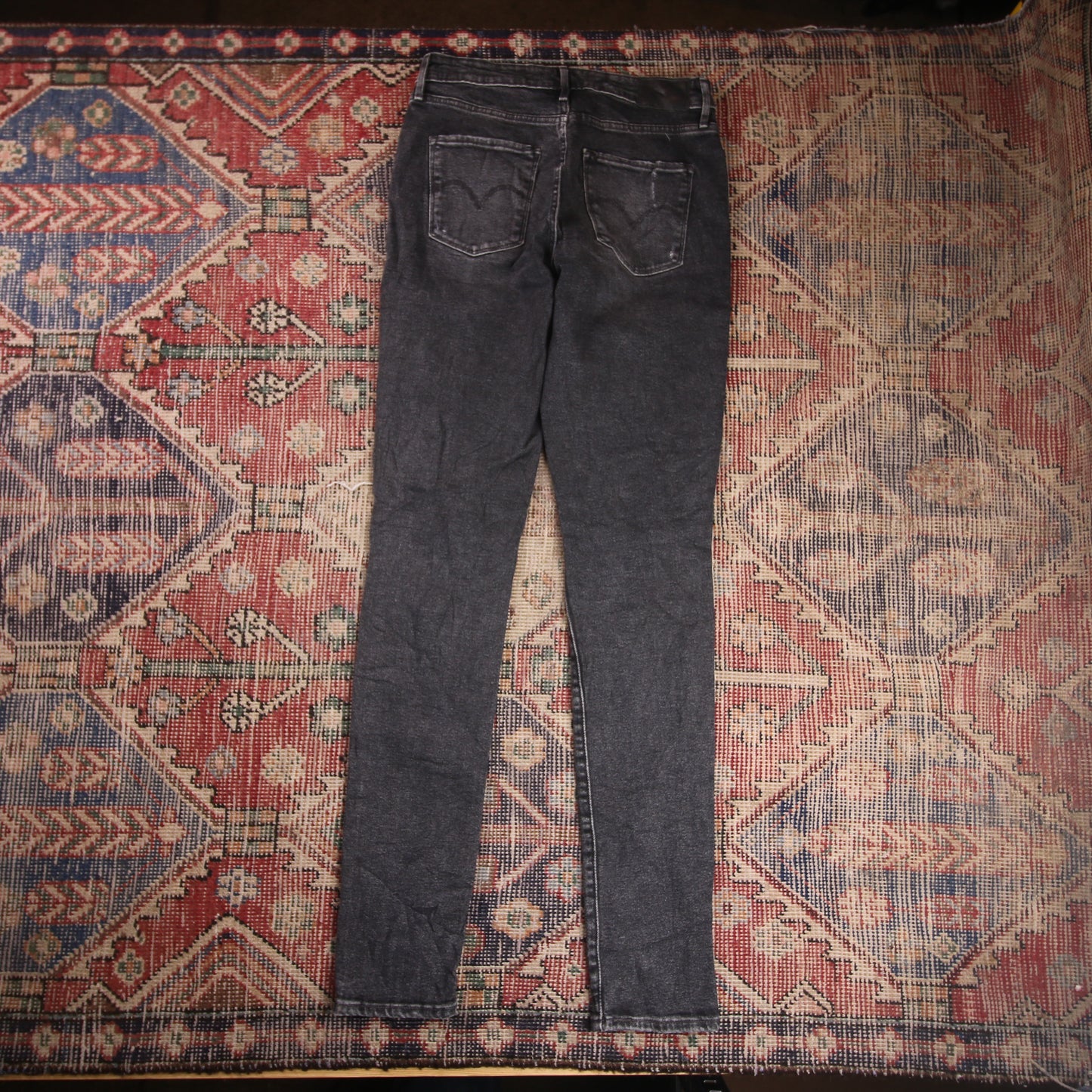 Levi's W28 L33 Skinny Classic Ripped Style Black Denim Jeans