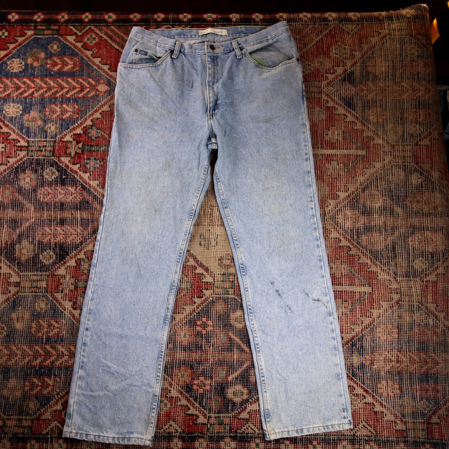 Lee W36 L31 Straight Leg Relaxed Fit Blue Denim Jeans