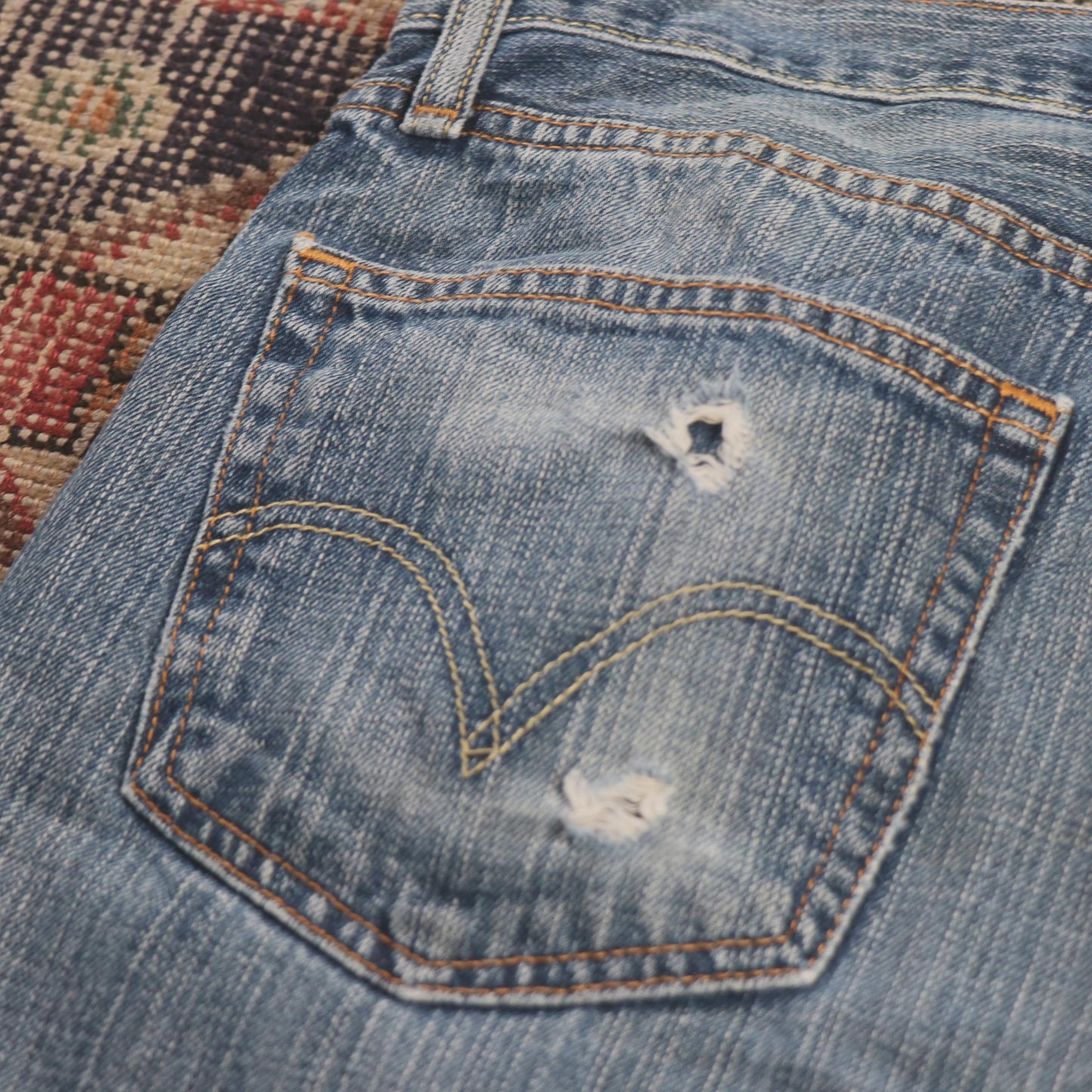 Levi's 505 W34 L26 Straight Leg Regular Fit Blue Denim Jeans