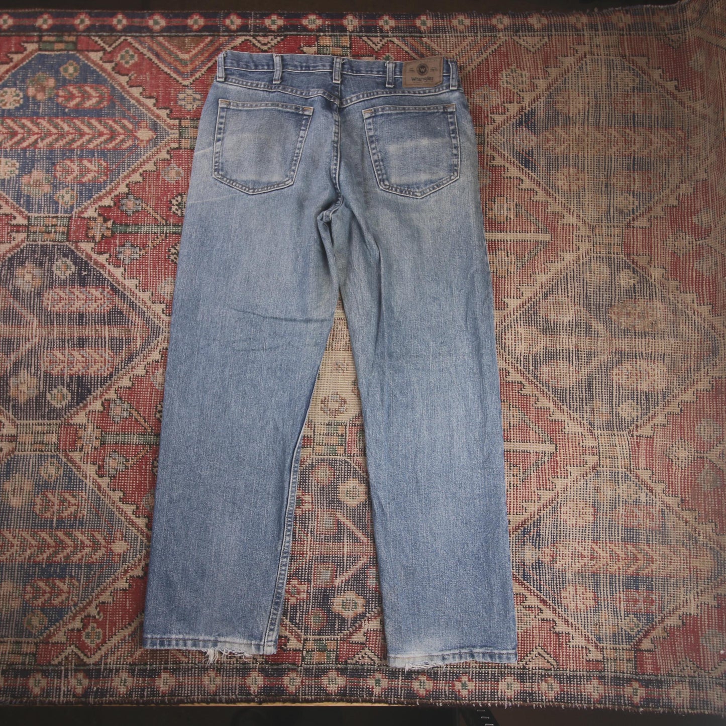 Wrangler W34 L30 Straight Leg Loose Fit Blue Denim Jeans