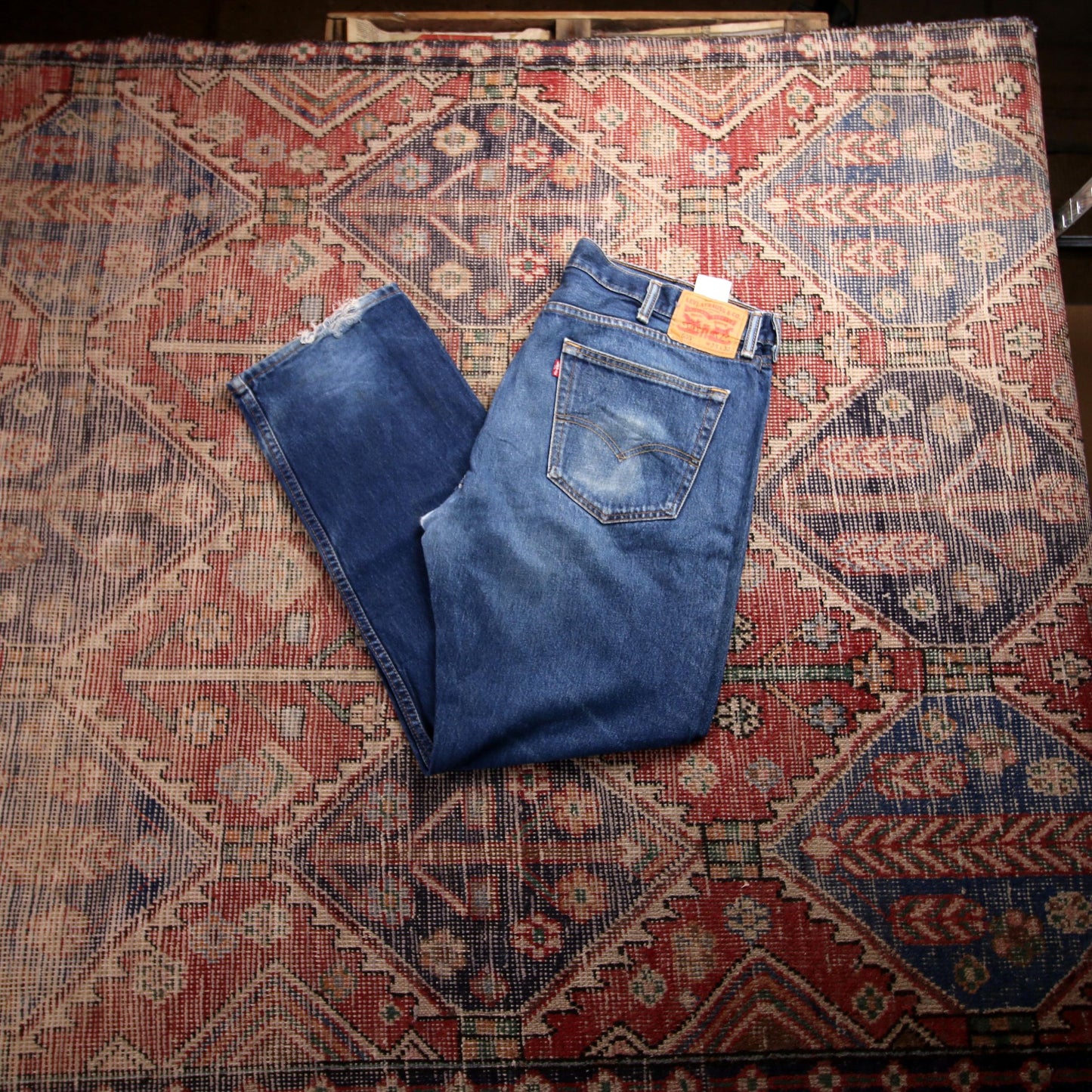 Levi's 505 W40 L30 Straight Leg Regular Fit Blue Denim Jeans