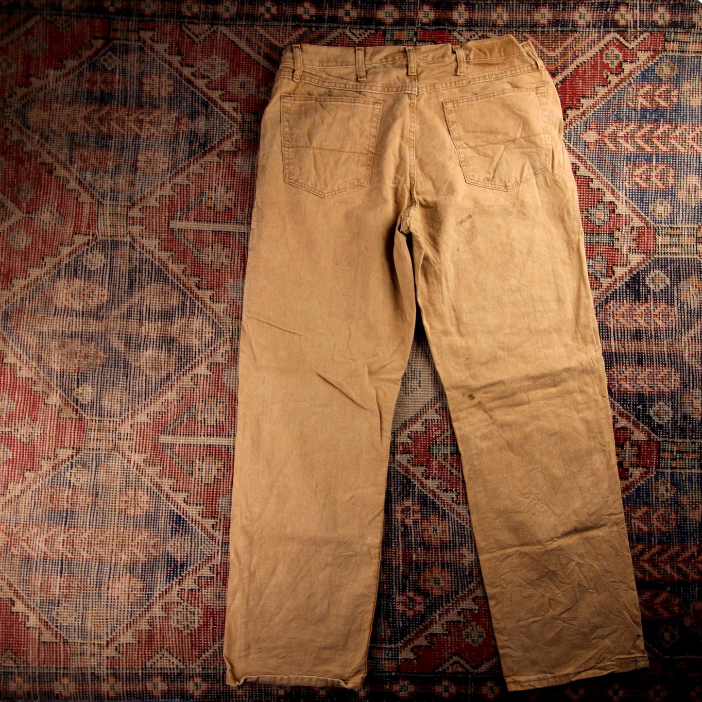 Wrangler W36 L31 Straight Leg Beige Denim Jeans