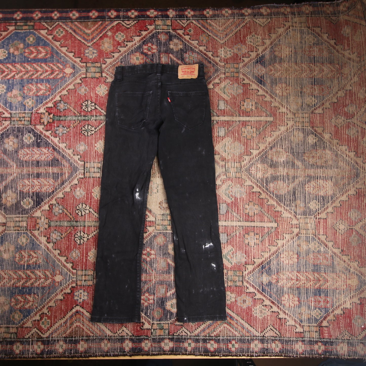 Levi's 502 W26 L26 Tapered Leg Regular Fit Black Denim Jeans