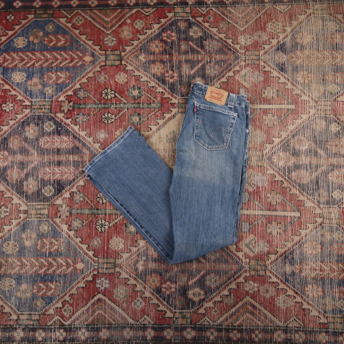Levi's 525 W32 L32 Bootcut Slim Fit Blue Denim Jeans