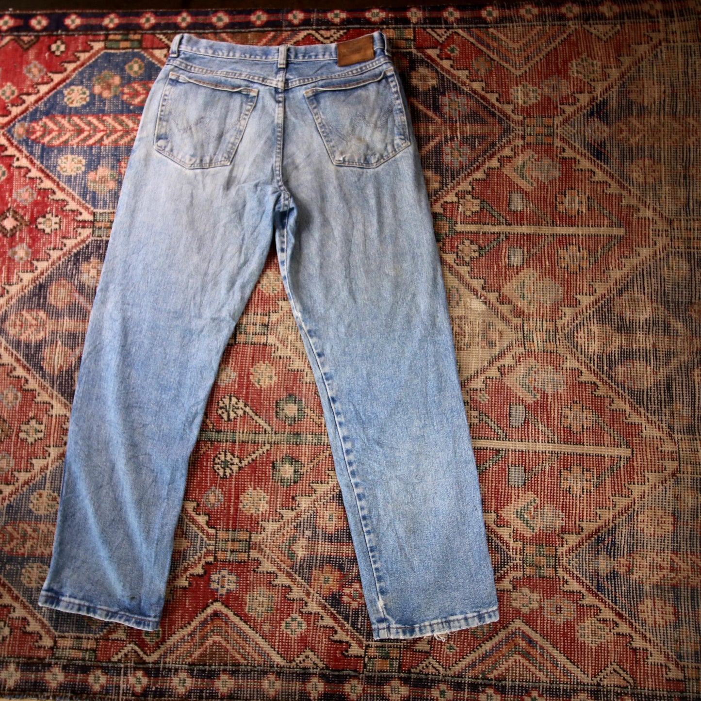 Wrangler W32 L30 Straight Leg Relaxed Fit Blue Denim Jeans