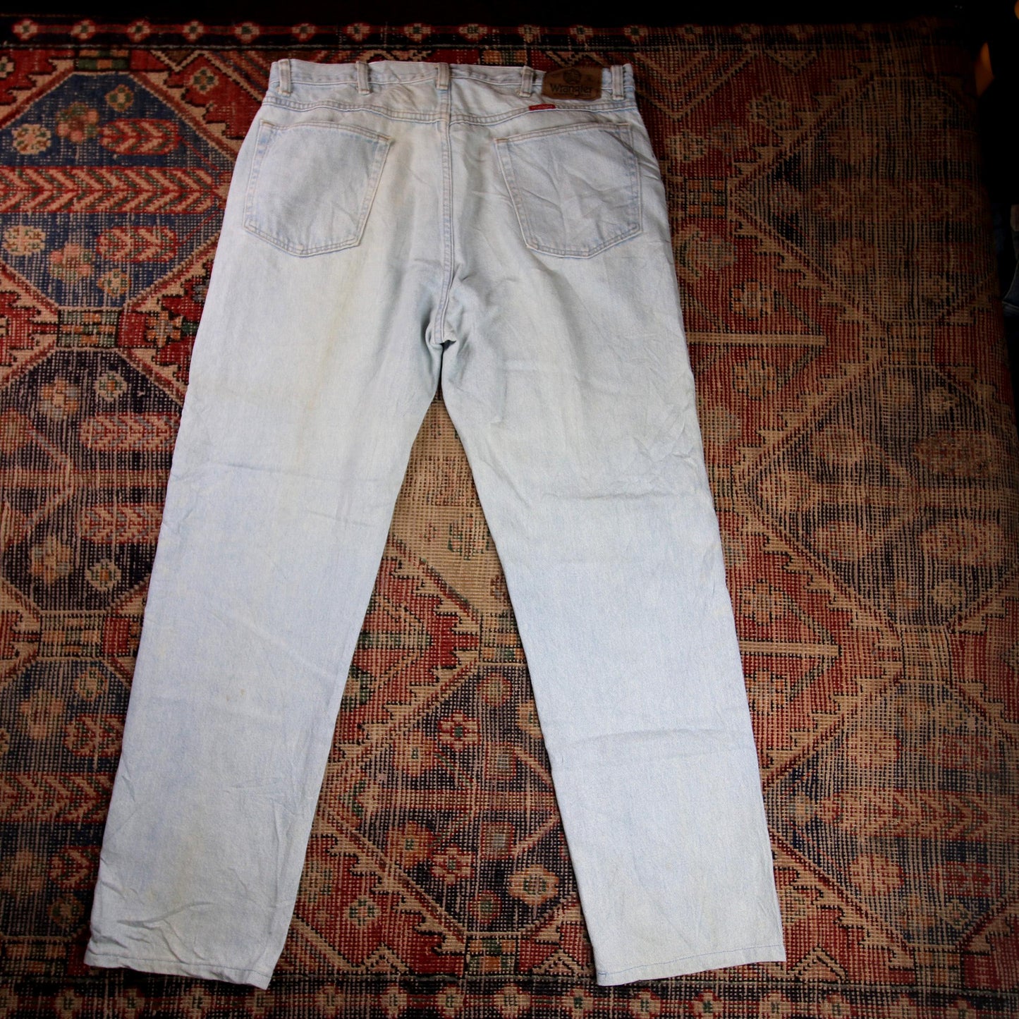Wrangler W34 L30 Straight Leg Relaxed Fit Blue Denim Jeans