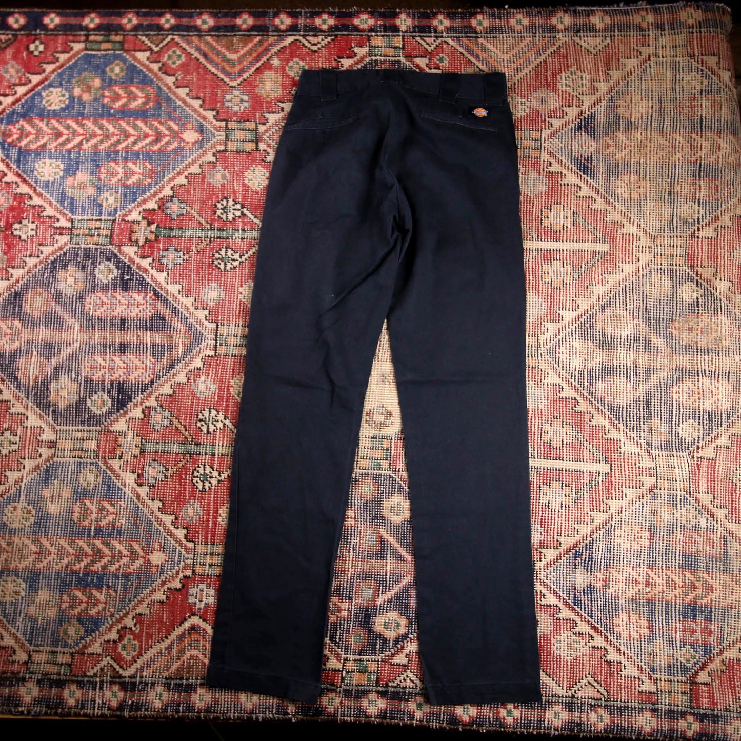 Dickies W28 L31 Straight Leg Black Cotton Blend Trousers