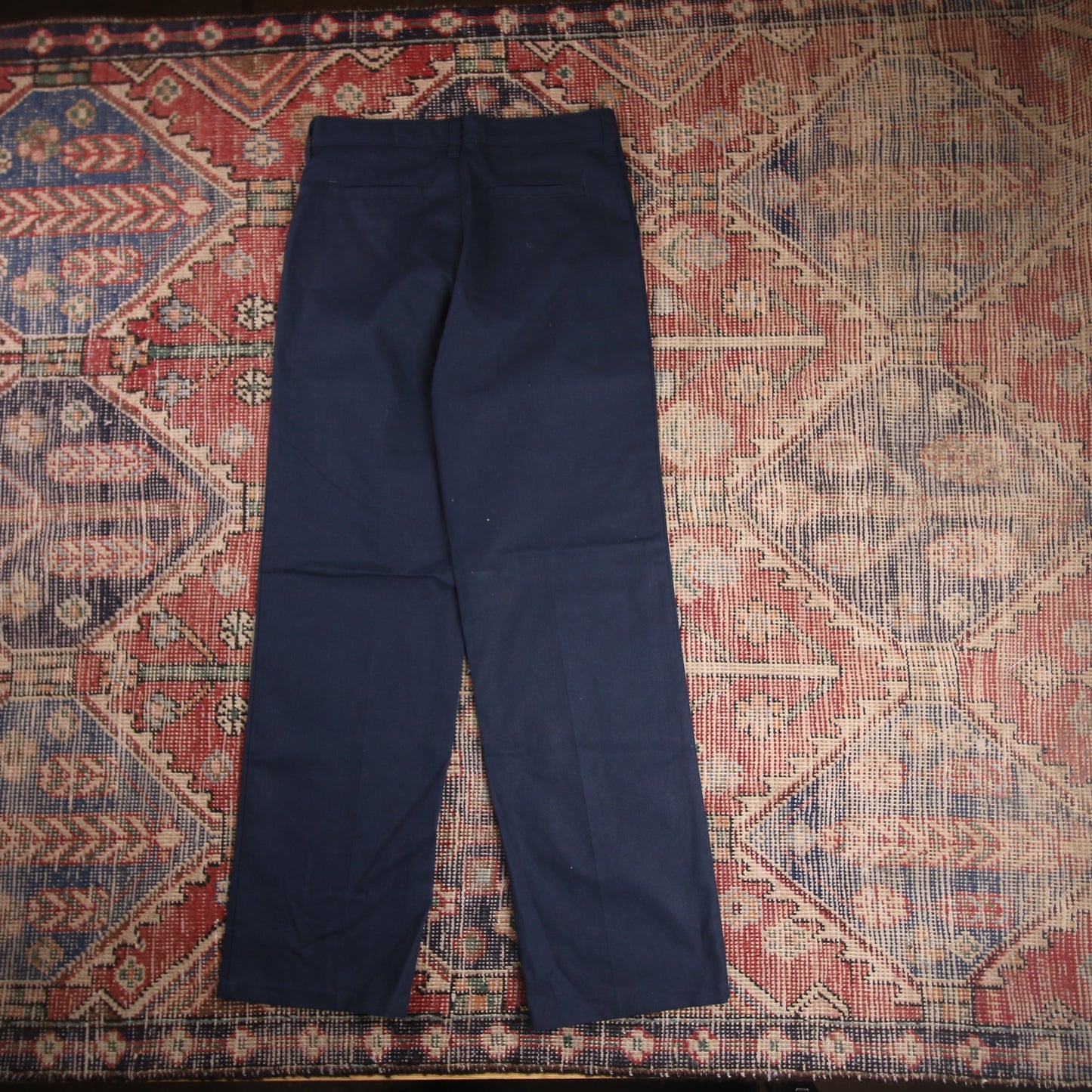 Dickies W28 L29 Straight Leg Blue Cotton Blend Trousers