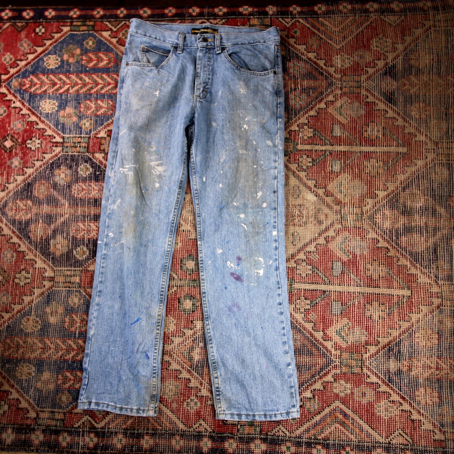 Lee W34 L30 Straight Leg Relaxed Fit Blue Denim Jeans