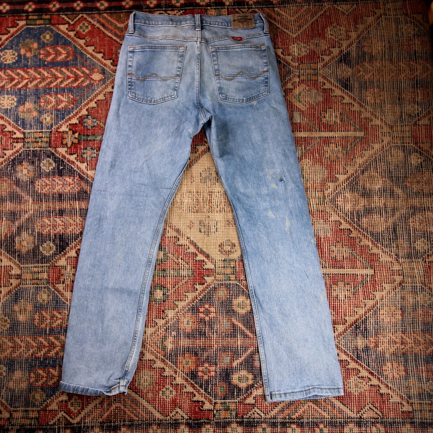 Wrangler W32 L29 Straight Leg Slim Fit Blue Denim Jeans