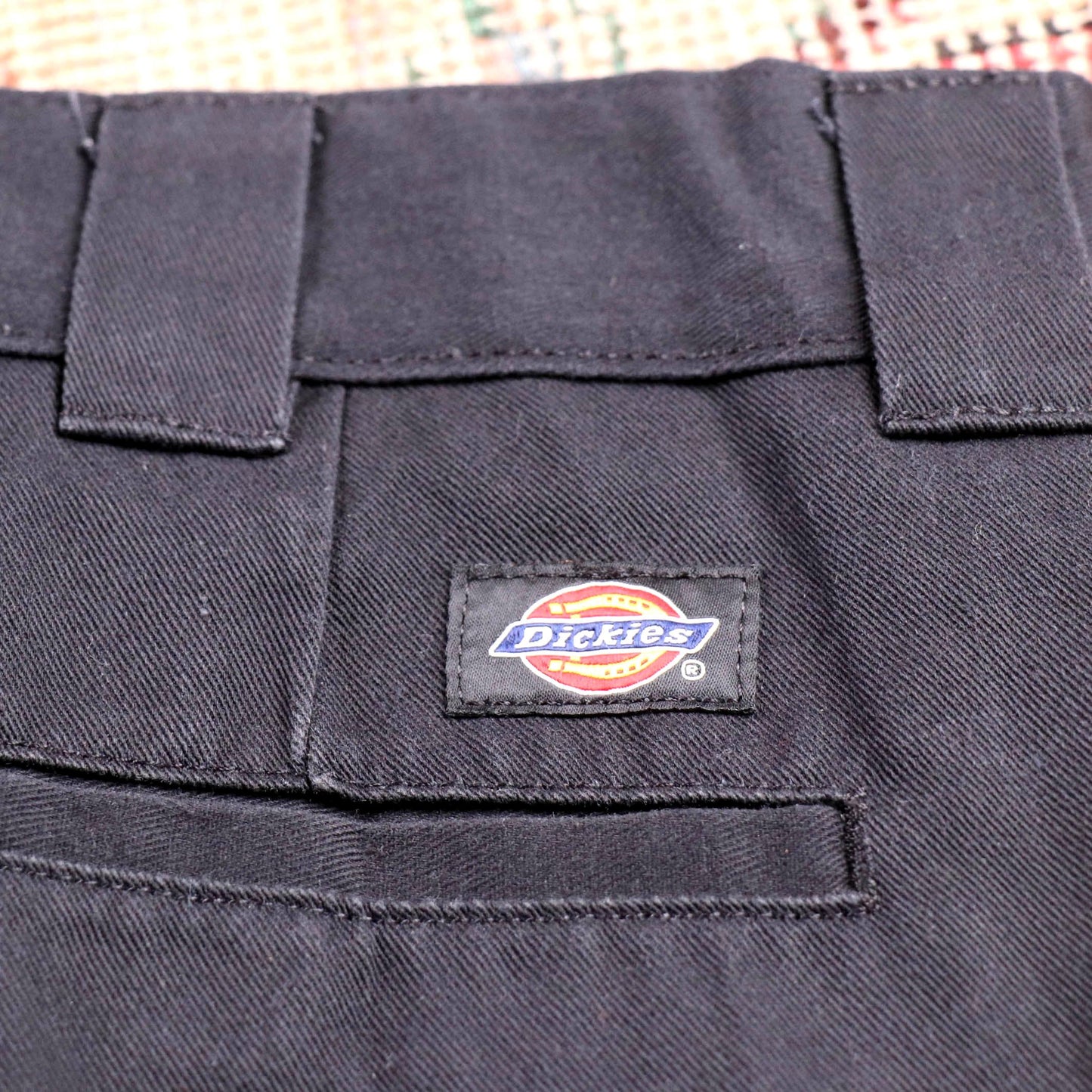 Dickies W34 L24 Straight Leg Slim Fit Black Cotton Blend Trousers