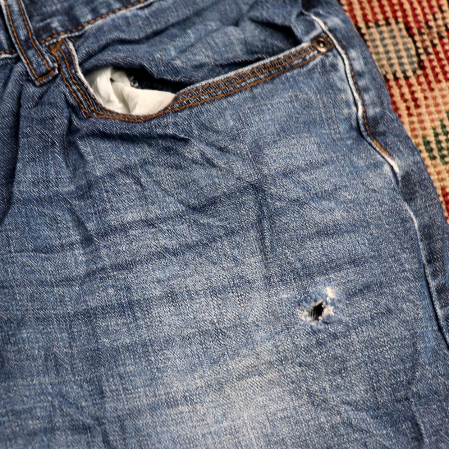 Wrangler W32 L30 Straight Leg Relaxed Fit Blue Denim Jeans