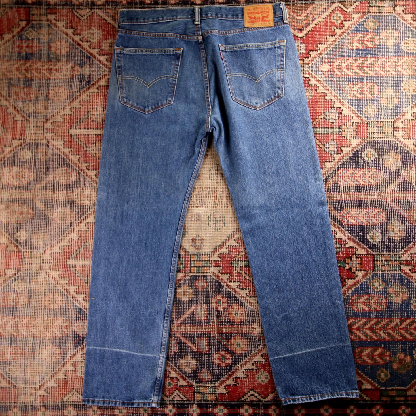 Levi's 505 Red Tab W34 L30 Straight Leg Regular Fit Blue Denim Jeans