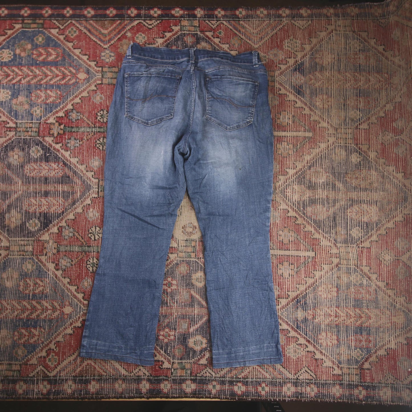 Lee W36 L26 Straight Leg Loose Fit Blue Denim Jeans