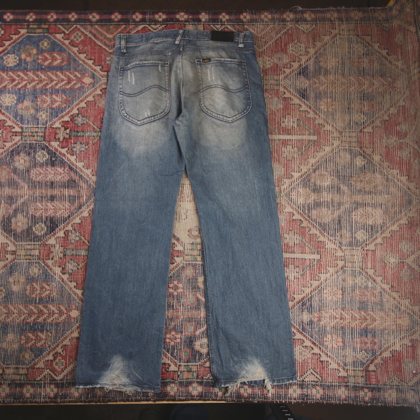 Lee W34 L31 Straight Leg Relaxed Fit Blue Denim Jeans