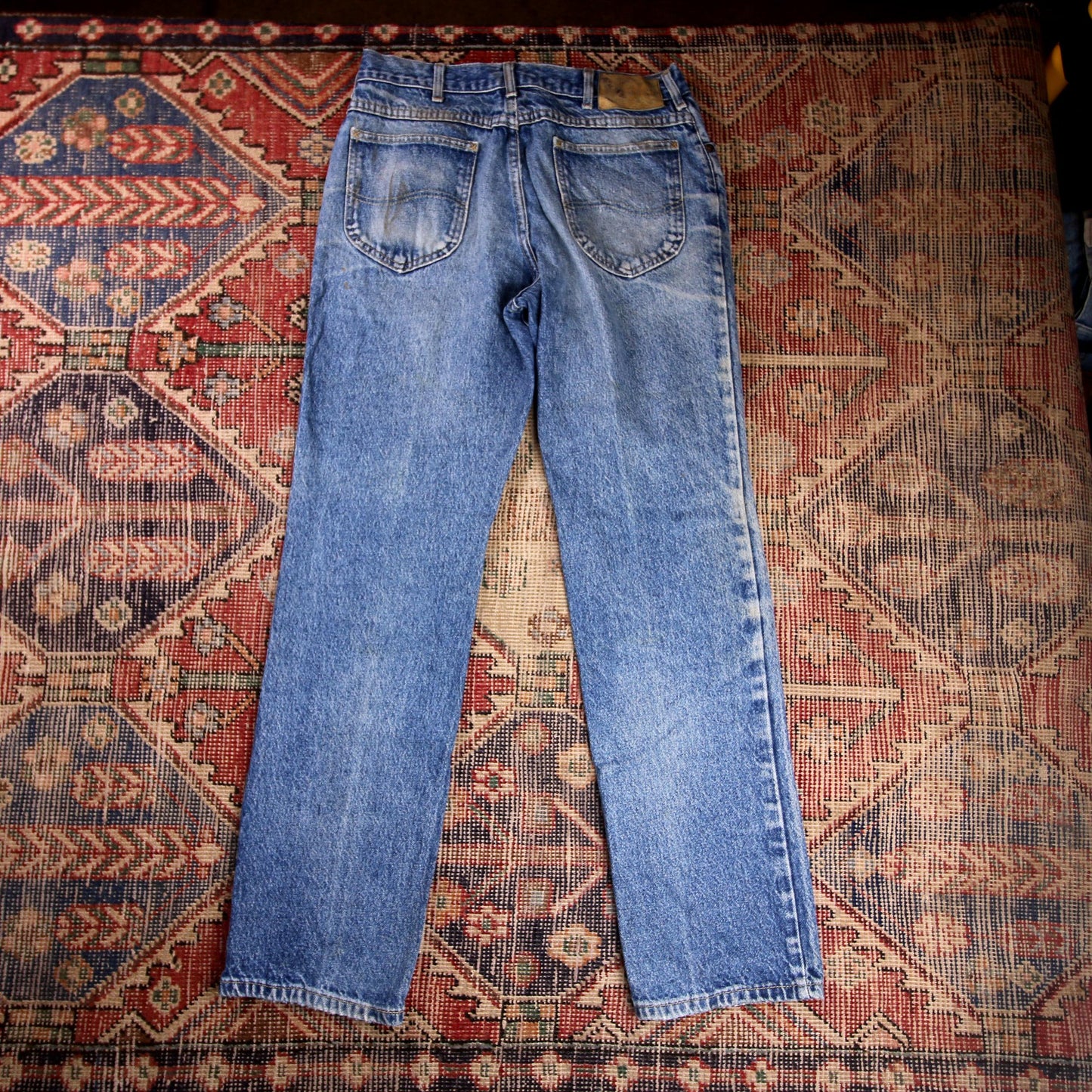 Lee W30 L30 Straight Leg Relaxed Fit Classic Ripped Style Blue Denim Jeans