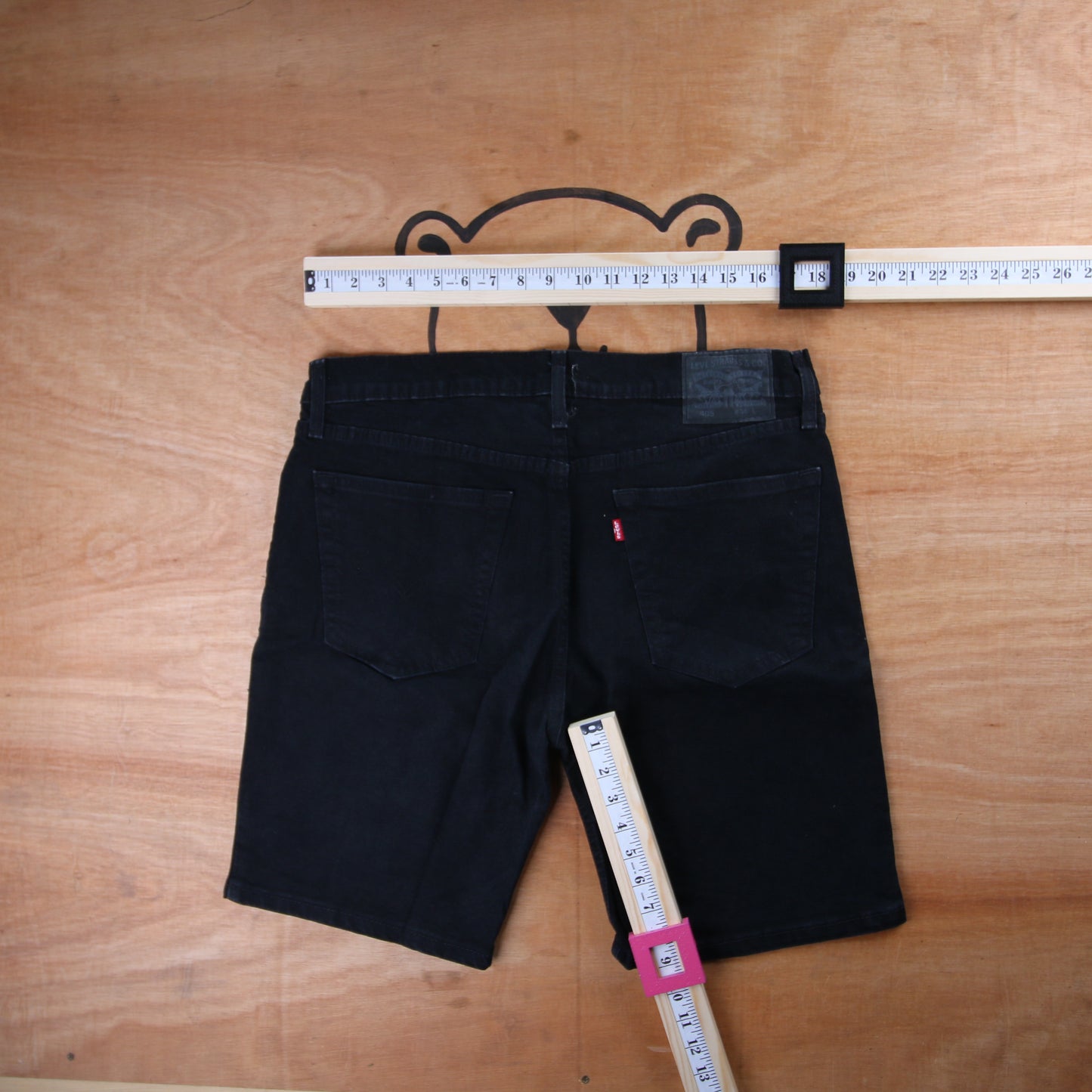 Levi's 405 Red Tab W36 L9 Regular Fit Black Denim Shorts