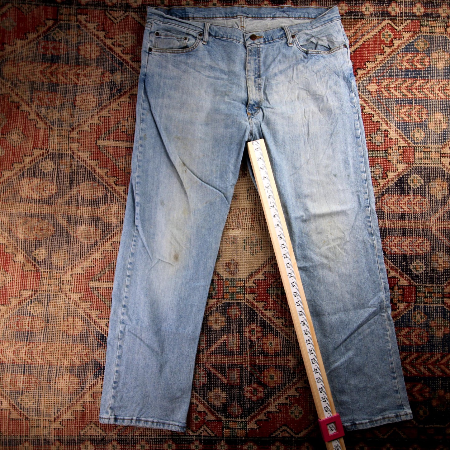 Wrangler W40 L30 Straight Leg Blue Denim Jeans