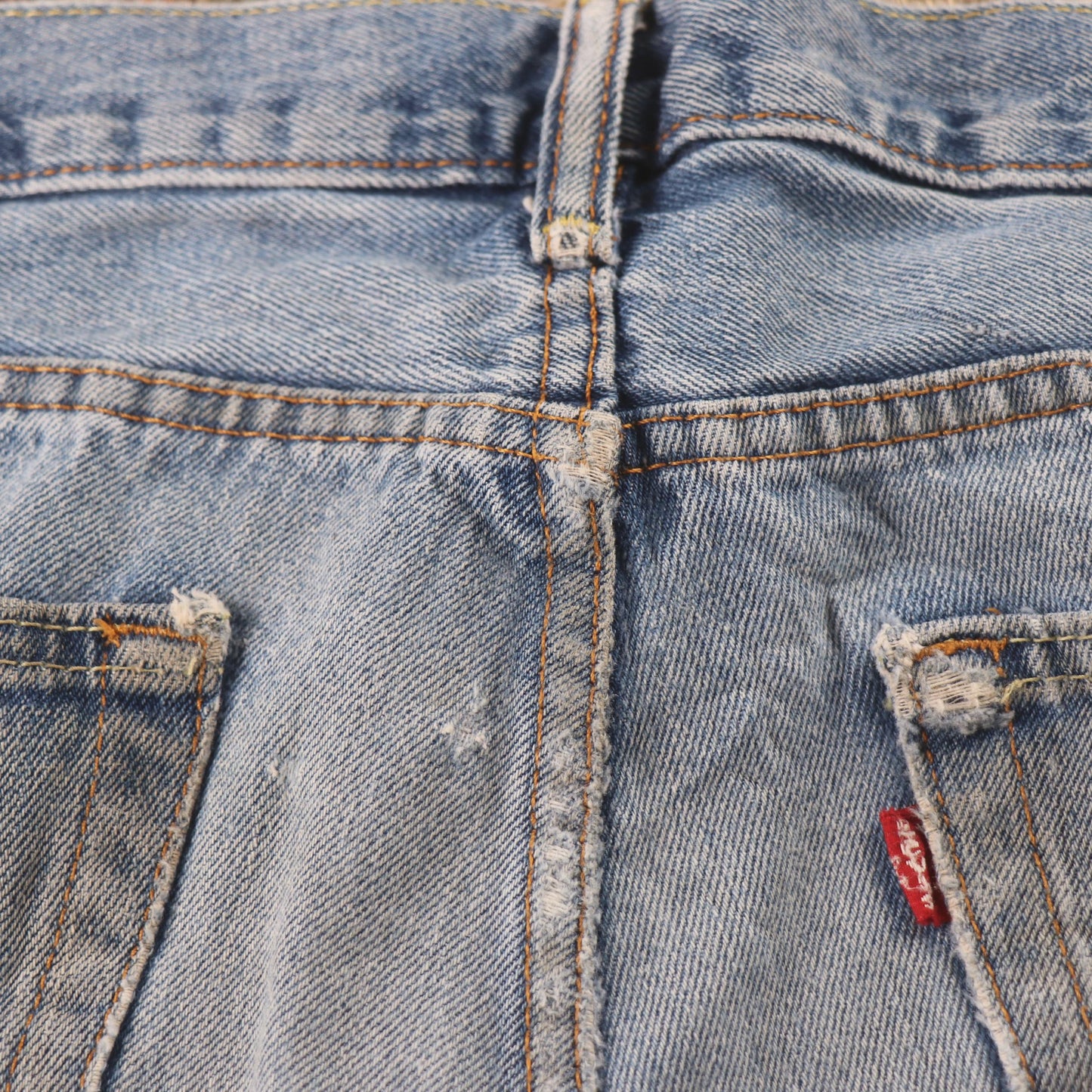 Levi's 505 Red Tab W36 L28 Straight Leg Regular Fit Classic Ripped Style Blue De