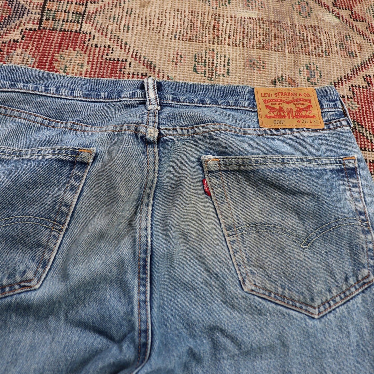 Levi's 505 W36 L31 Straight Leg Regular Fit Blue Denim Jeans