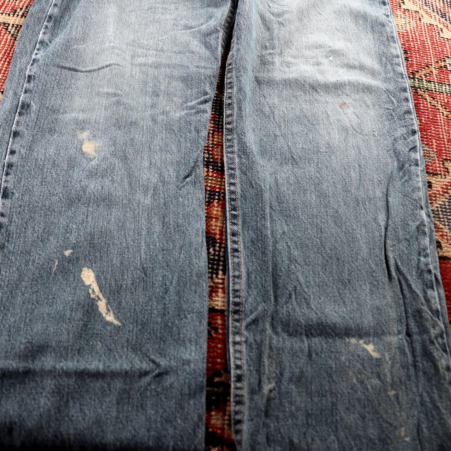 Wrangler W34 L34 Straight Leg Classic Ripped Style Blue Denim Jeans