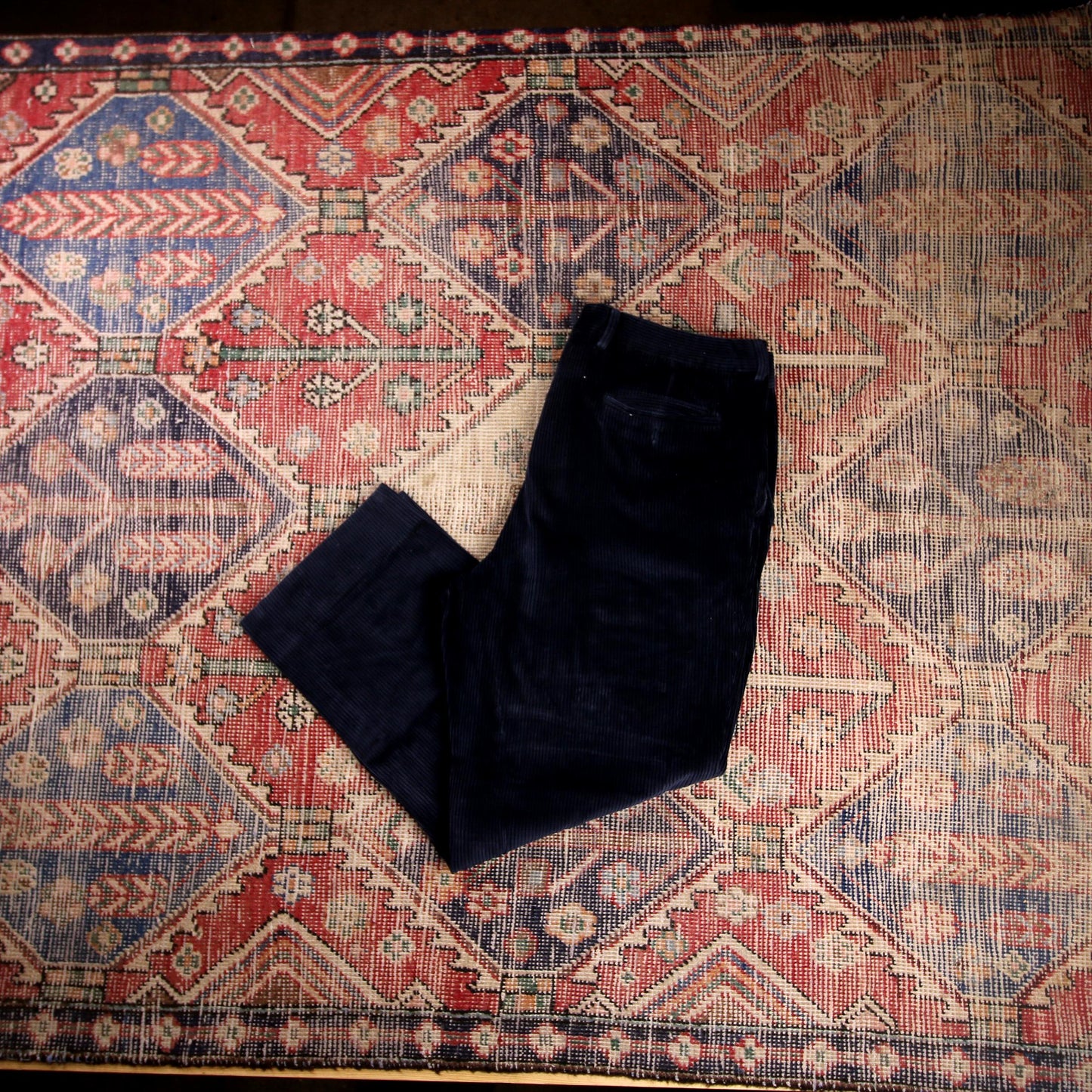 Unbranded W38 L25 Straight Leg Blue Corduroy Trousers