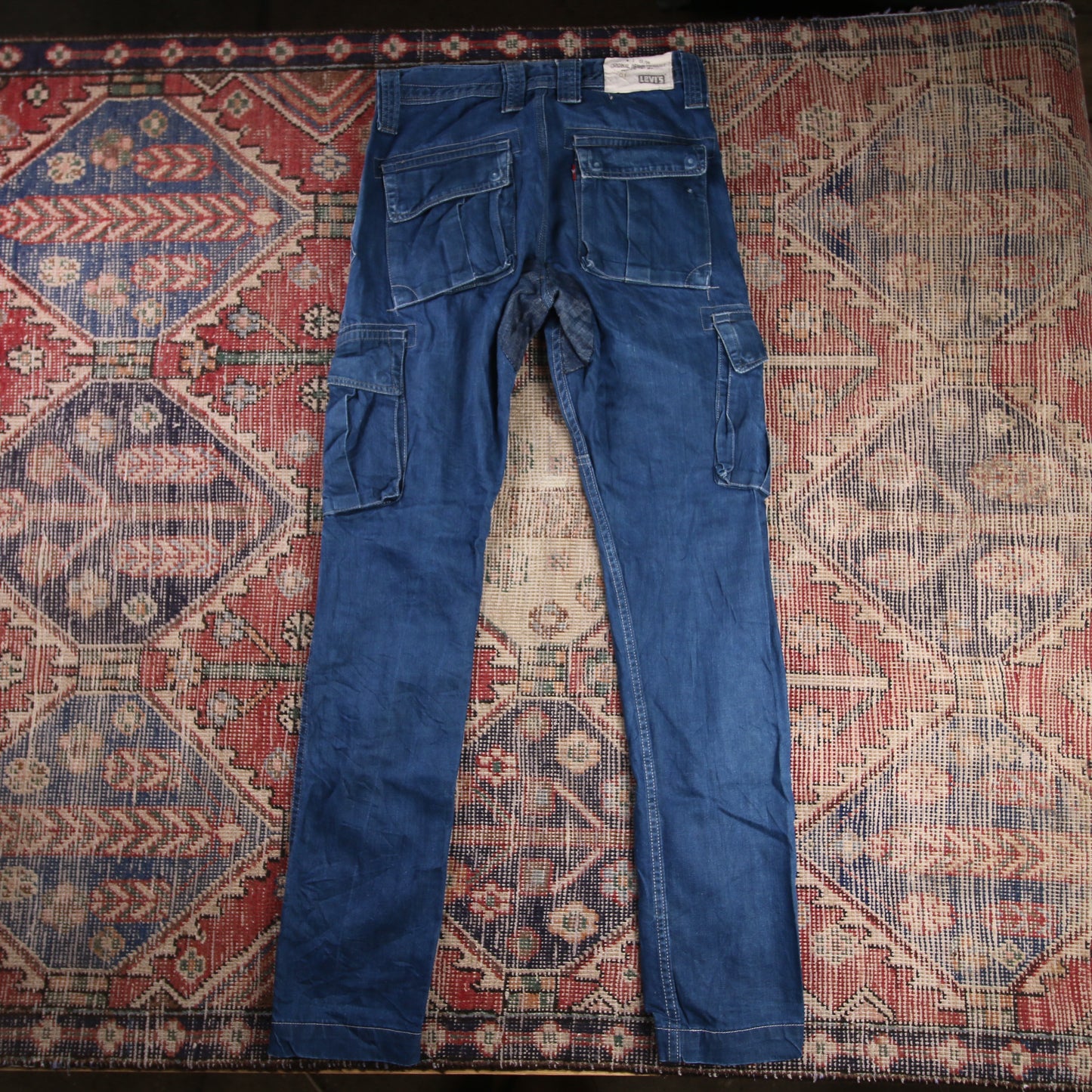 Levi's W30 L34 Tapered Cargo Blue Denim Jeans