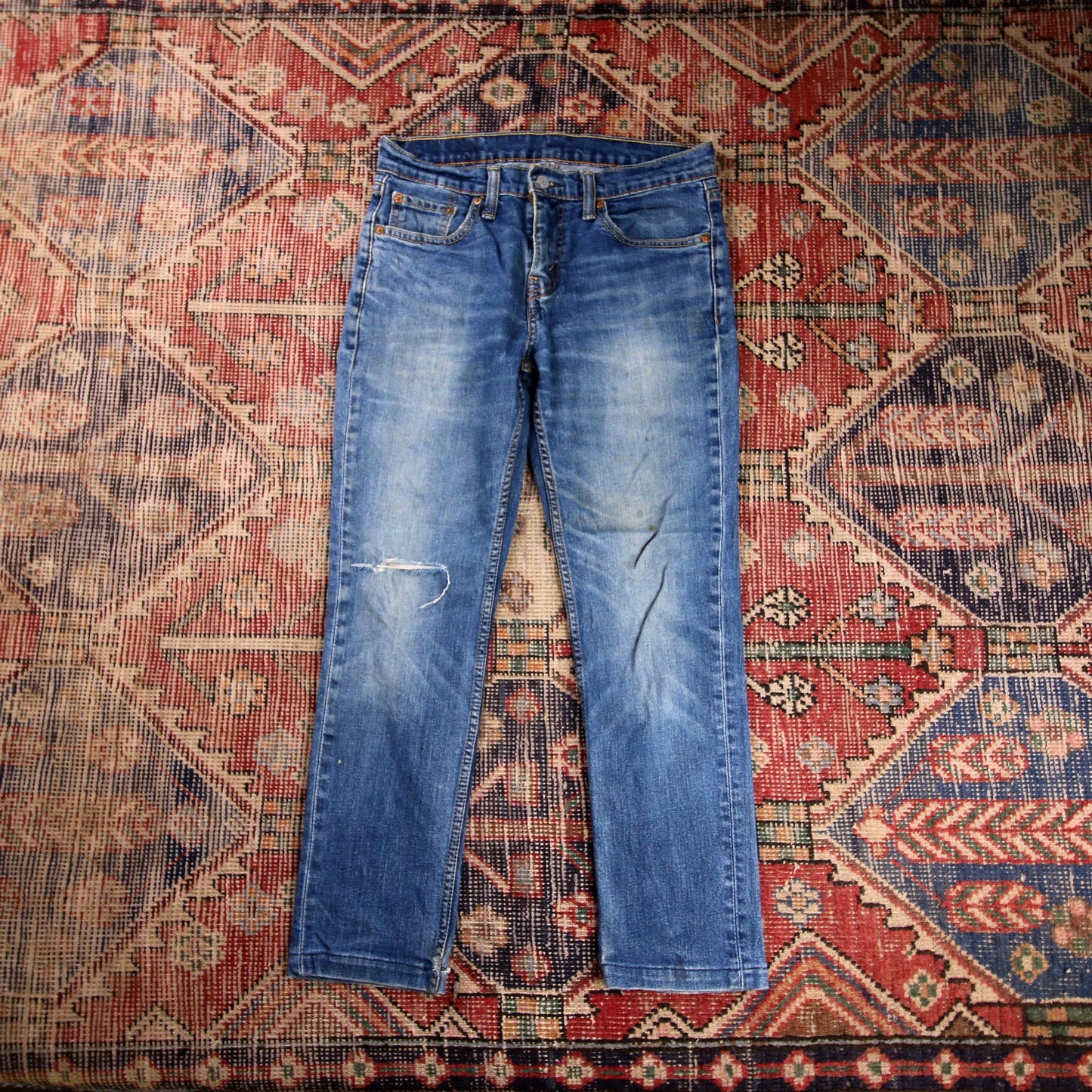 Levi's 511 W30 L26 Slim Fit Classic Ripped Style Blue Denim Jeans
