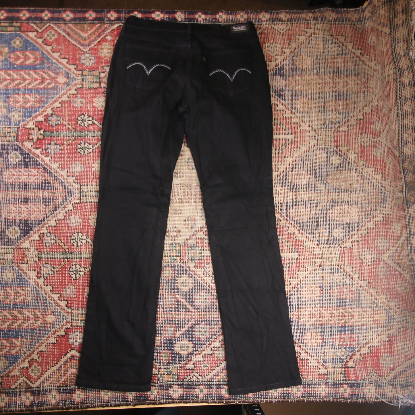 Levi's 585 W34 L34 Flared Black Denim Jeans