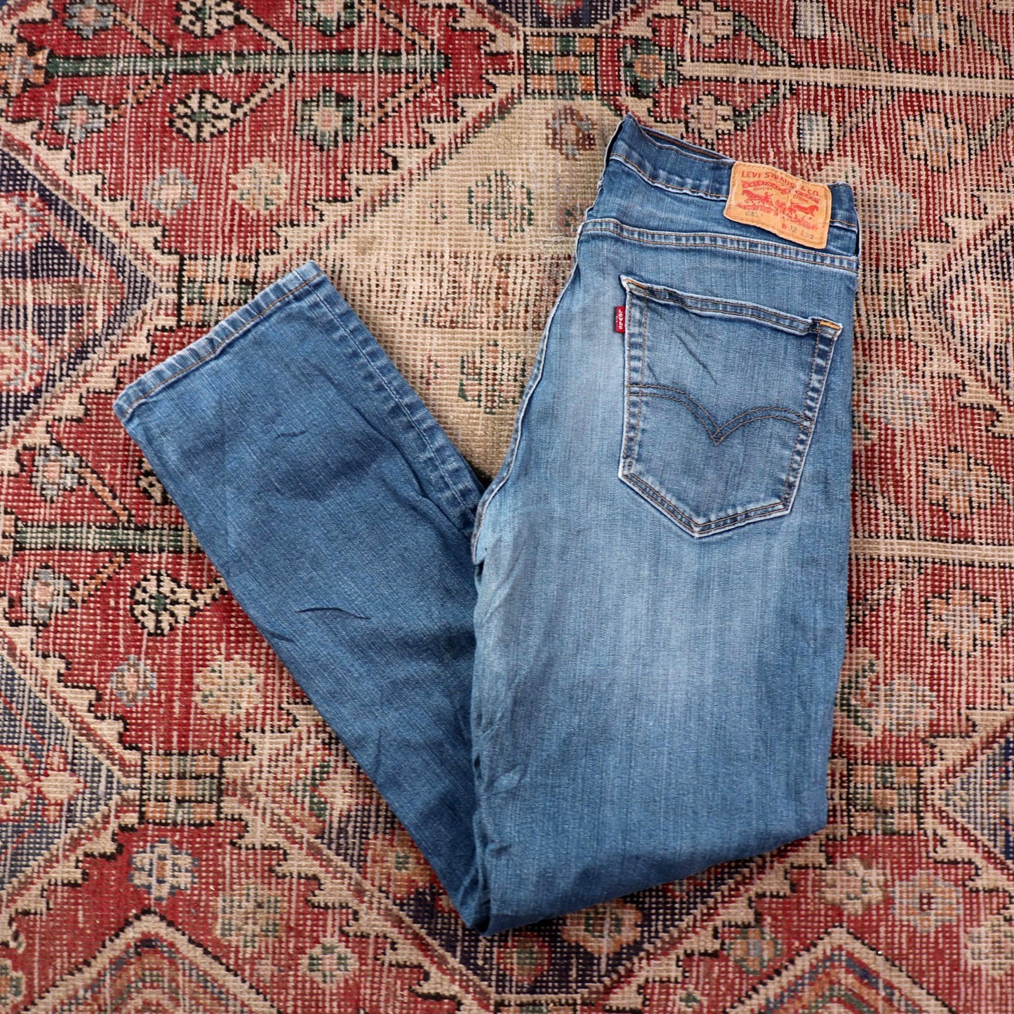 Levi's W30 L29 Straight Leg Classic Ripped Style Blue Denim Jeans