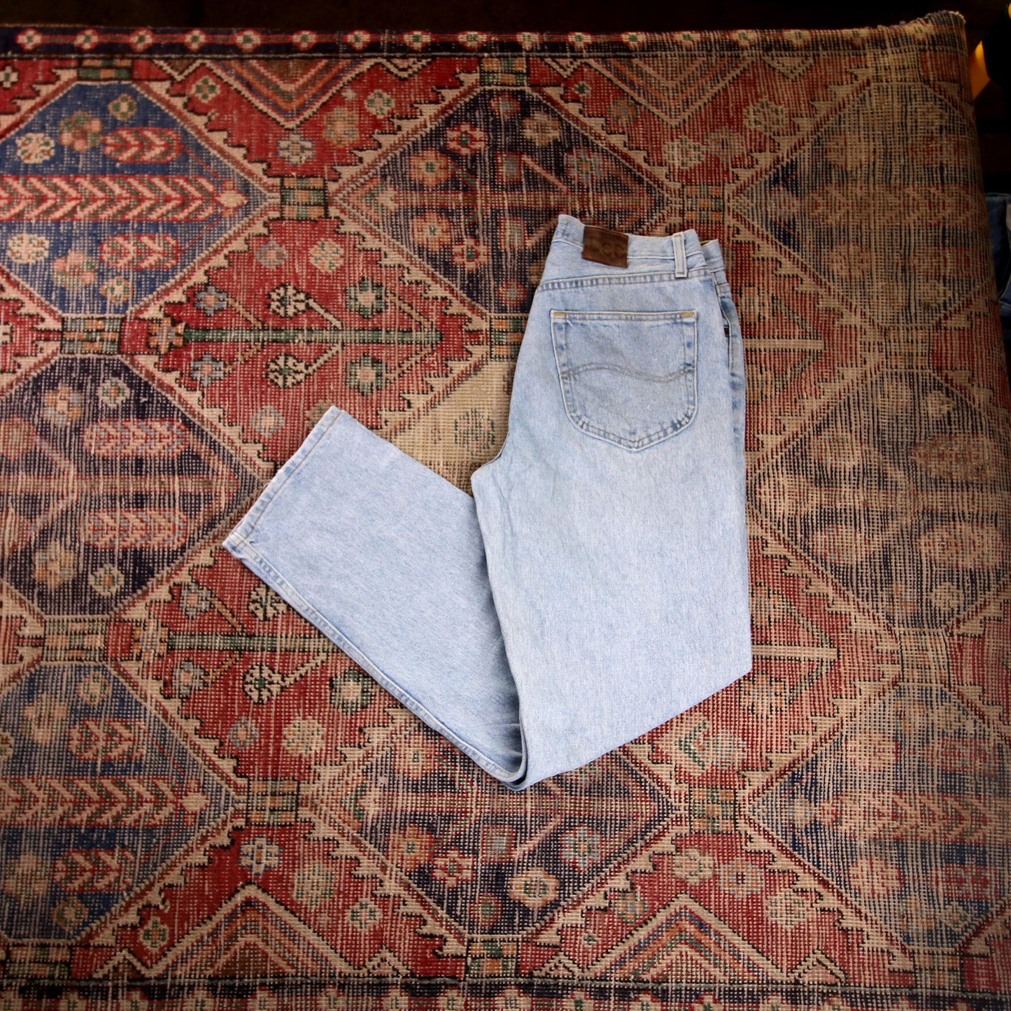 Lee W32 L32 Straight Leg Relaxed Fit Blue Denim Jeans