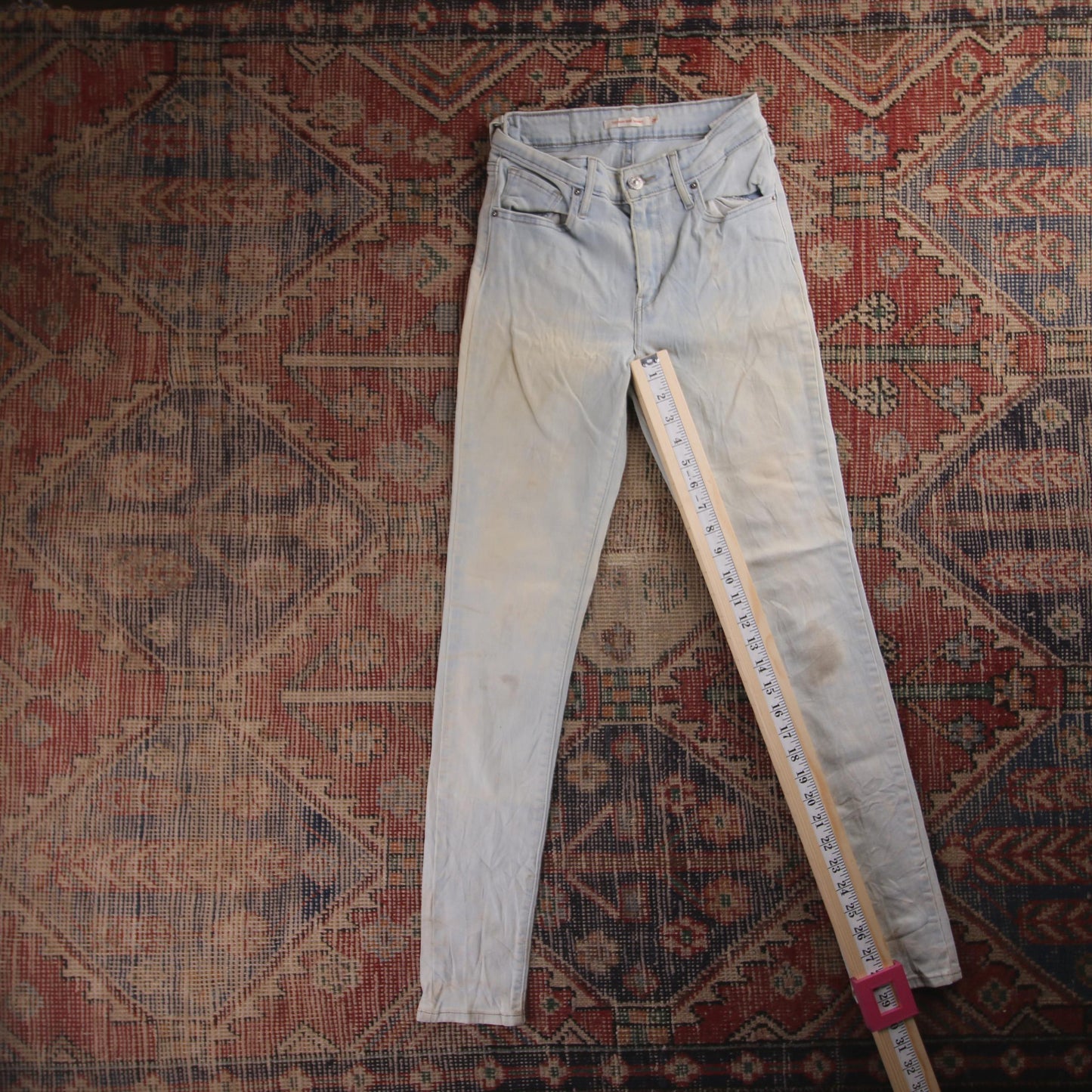 Levi's 721 Red Tab W24 L29 Skinny Blue Denim Jeans