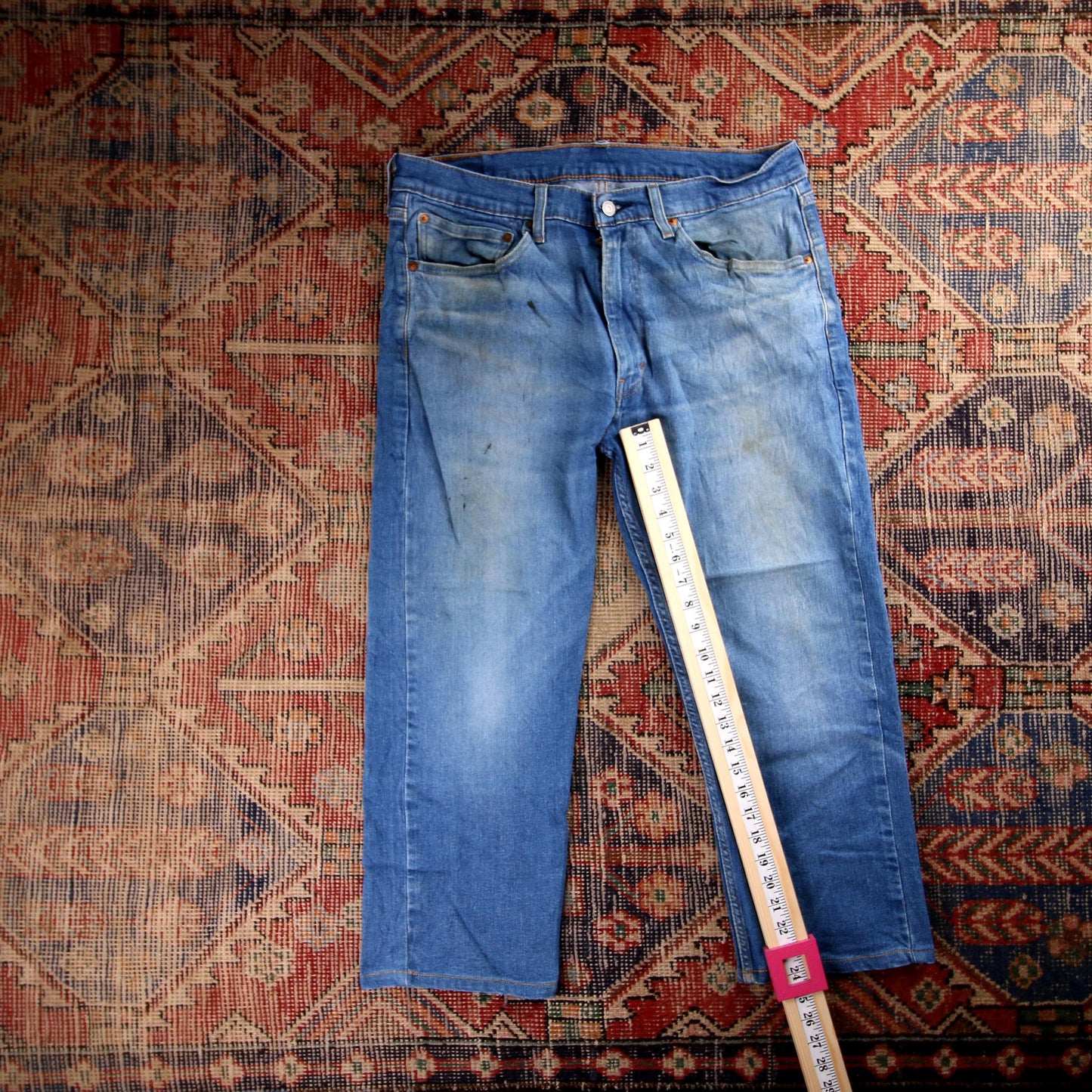 Levi's 505 Red Tab W36 L24 Straight Leg Regular Fit Blue Denim Jeans