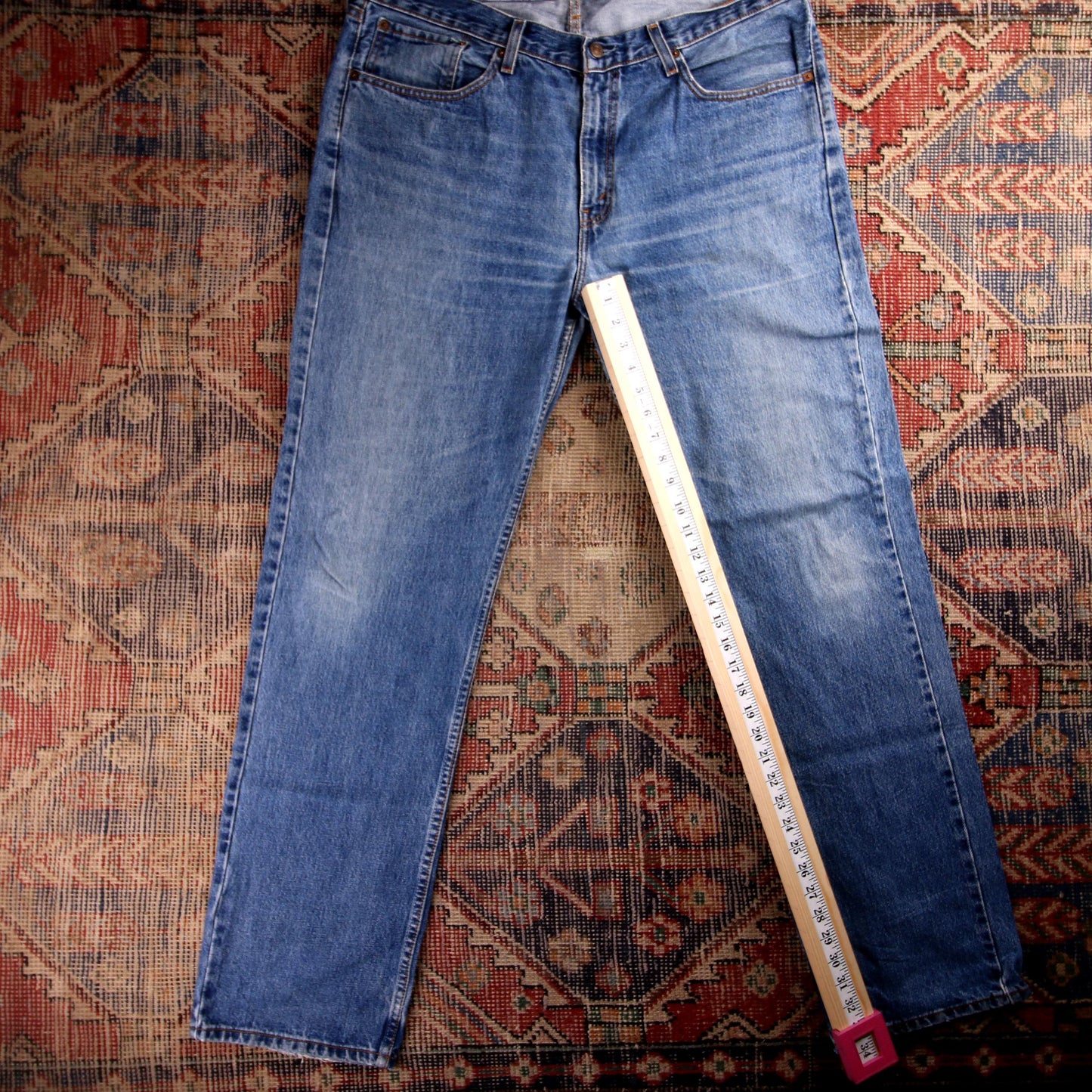 Levi's Orange Tab W38 L34 Straight Leg Classic Ripped Style Blue Denim Jeans