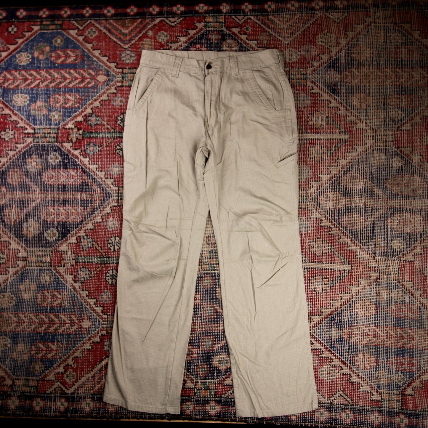 Dickies W32 L30 Straight Leg Beige Cotton Blend Trousers