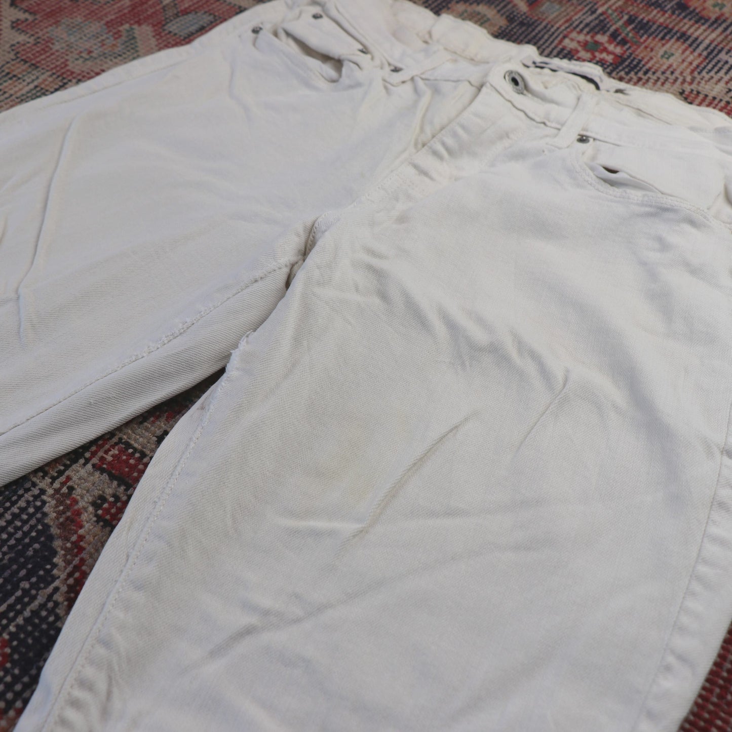 Levi's 505 W30 L30 Straight Leg Regular Fit White Denim Jeans