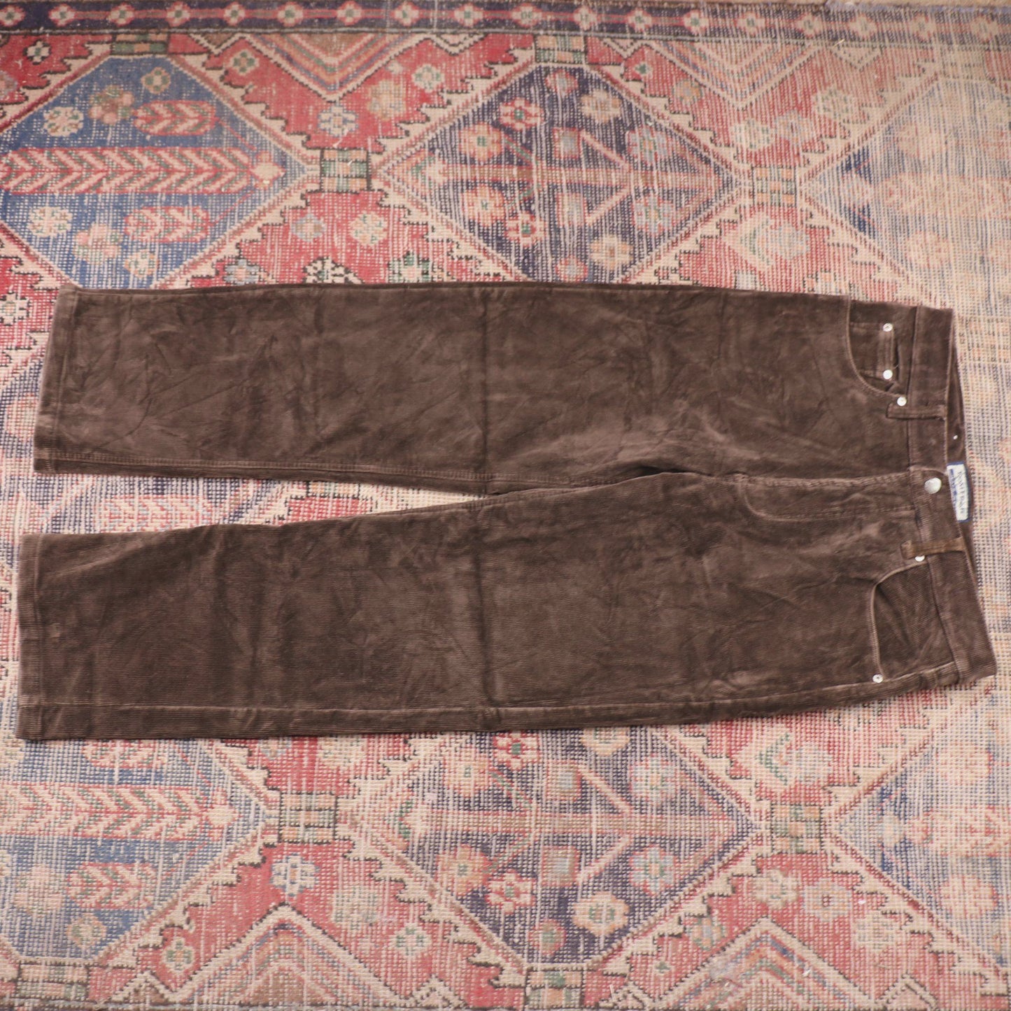 Unbranded W34 L27 Straight Leg Brown Corduroy Trousers