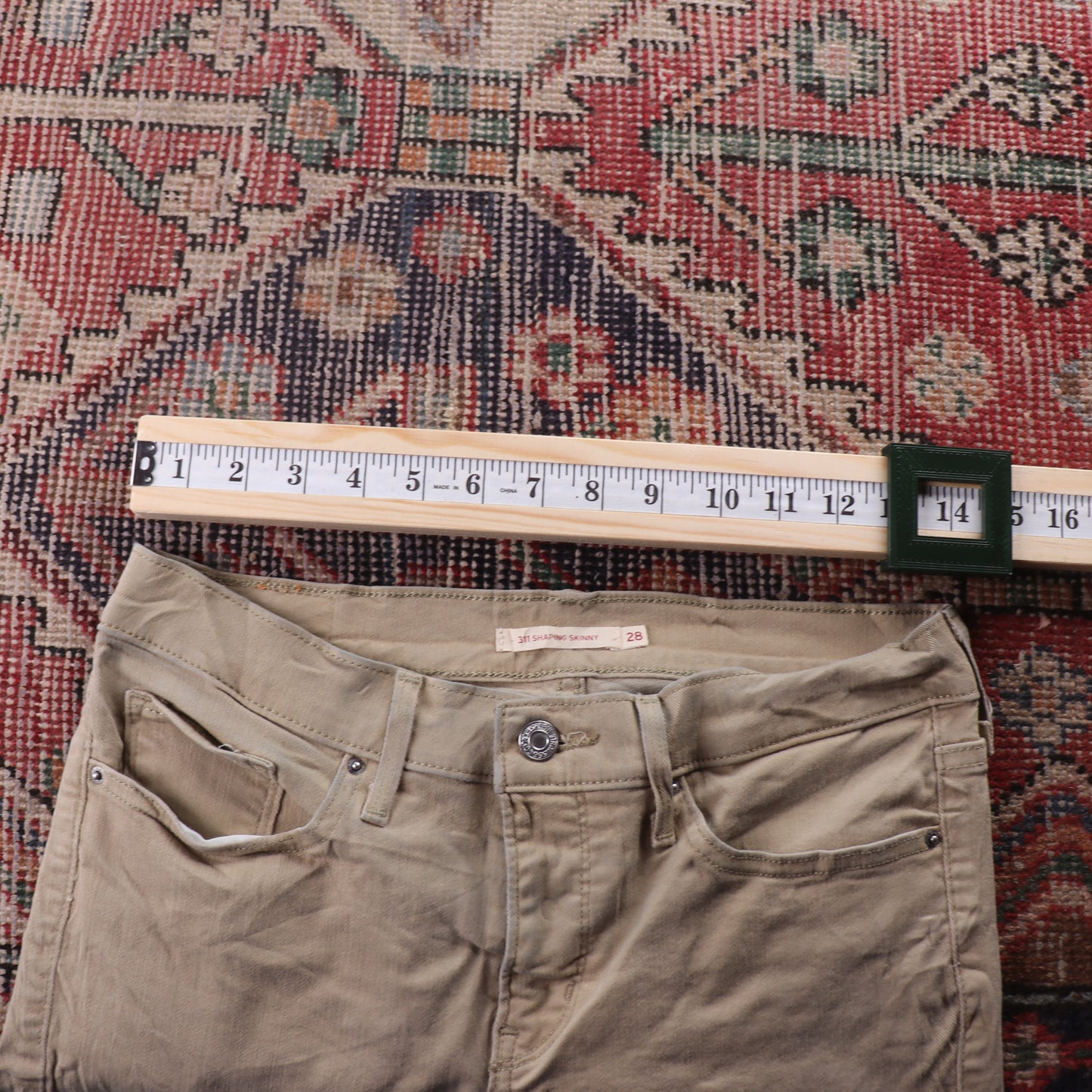 Levi's 721 White Tab W28 L27 Slim Fit Beige Denim Jeans