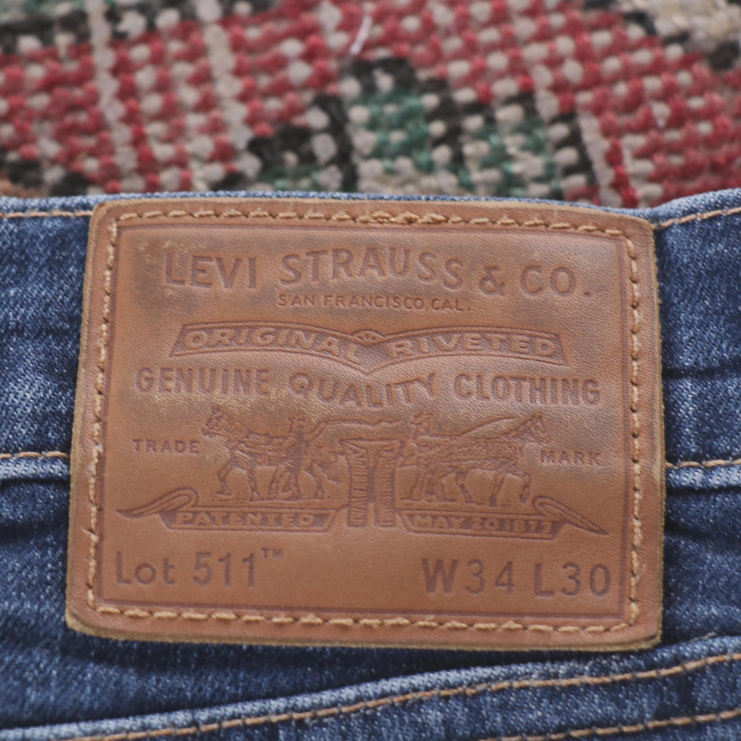 Levi's 511 Red Tab W30 L28 Slim Fit Blue Denim Jeans