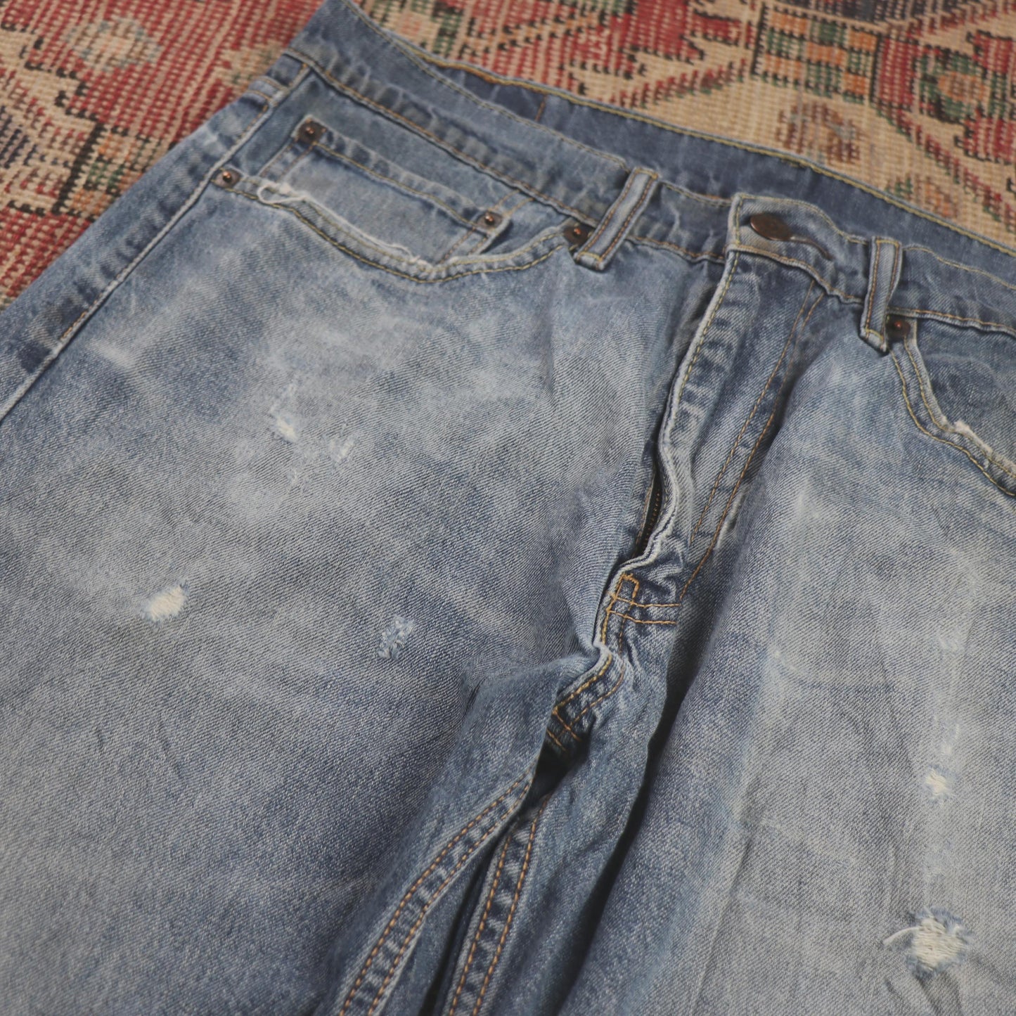 Levi's 505 W34 L32 Straight Leg Regular Fit Blue Denim Jeans