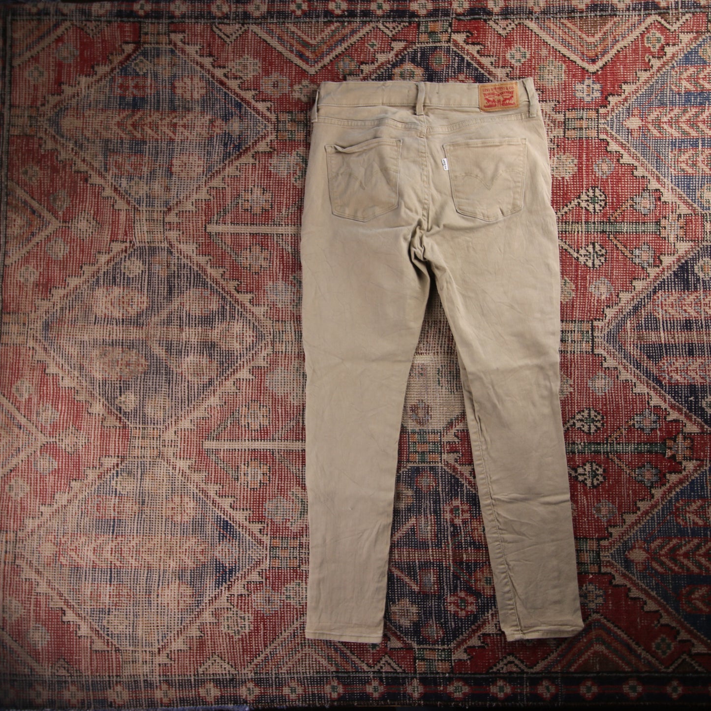 Levi's 721 White Tab W28 L27 Slim Fit Beige Denim Jeans