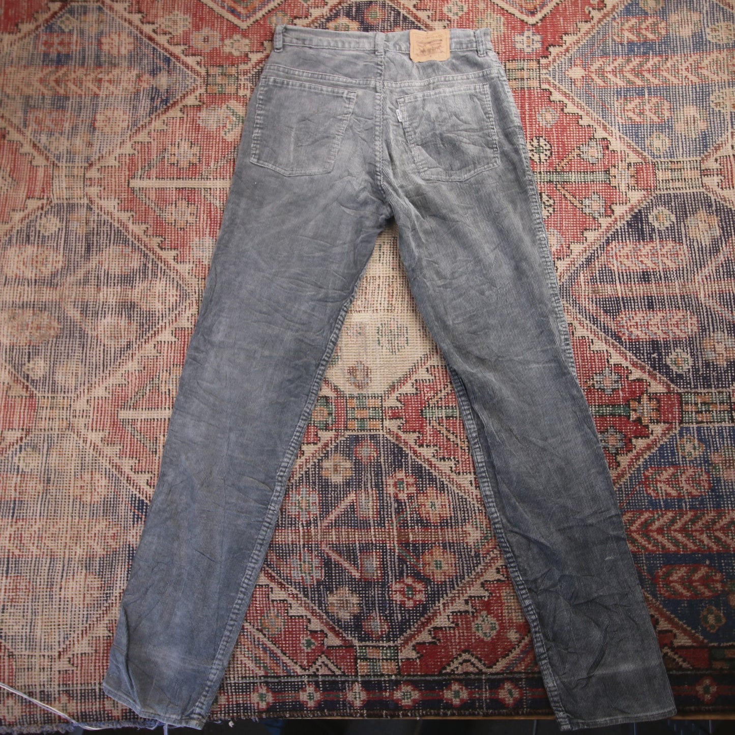 Levi's 521 20 59 W28 L32 Slim Fit Grey Corduroy Trousers