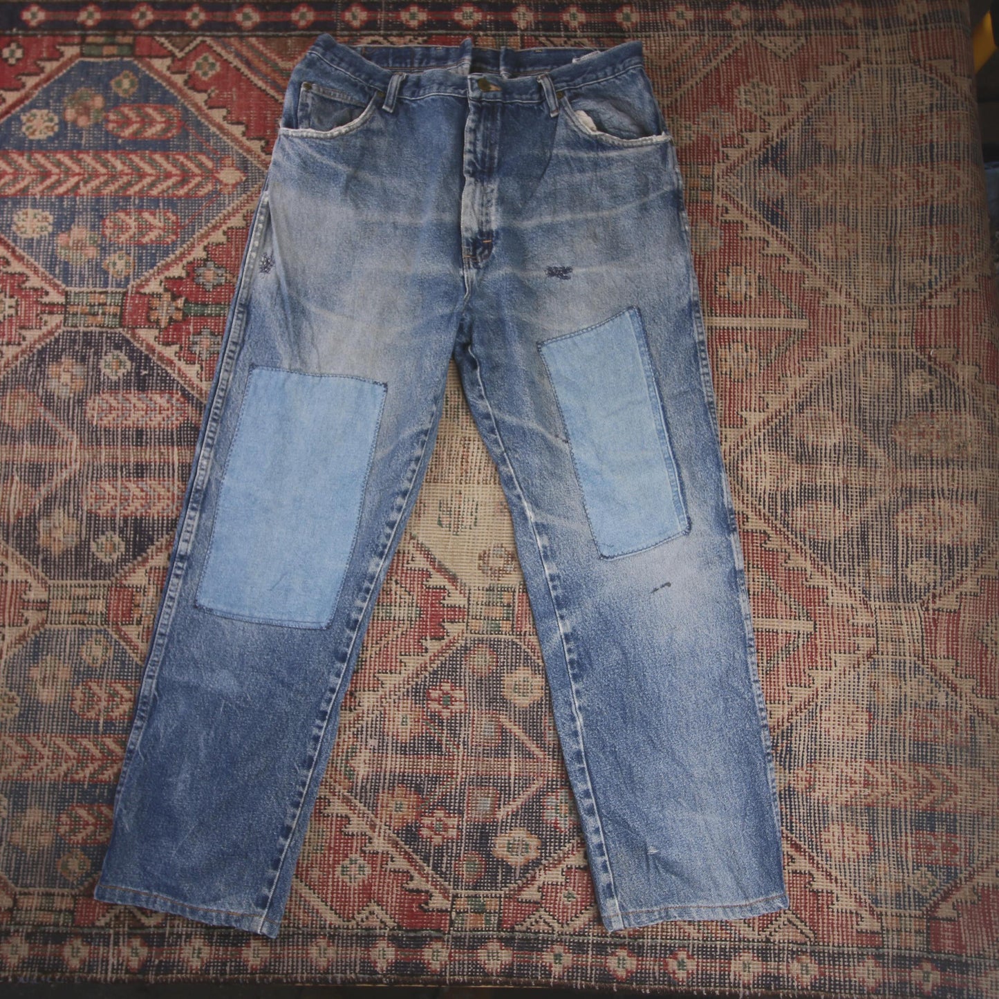 Wrangler W36 L29 Straight Leg Relaxed Fit Blue Denim Jeans